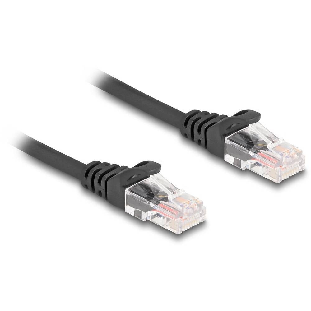 Delock 87994 RJ45 Patchkabel CAT 5e 3.00 m Schwarz 1 St. LAN-Kabel