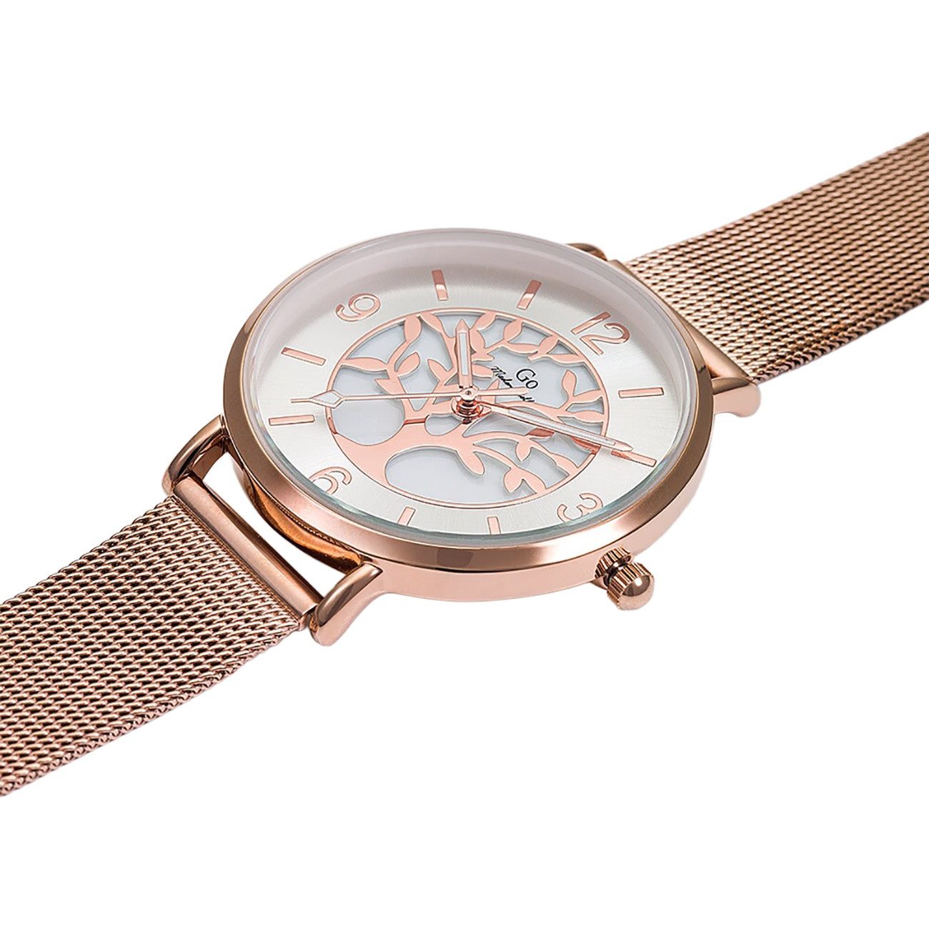 Girl Only Quarzuhr Girl Only GO Damen Armbanduhr, (Analoguhr), Damenuhr GO rosegold, mittel (ca 36mm) Edelstahlarmband, Fashion-Style