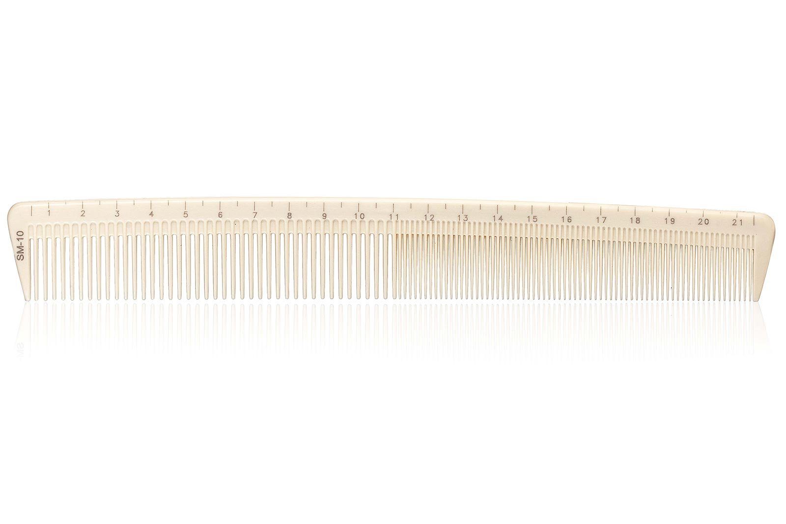 Kosmetex Haarkamm Haarschneidekamm, Frisieurkamm mit integriertem Lineal, 22cm, beige