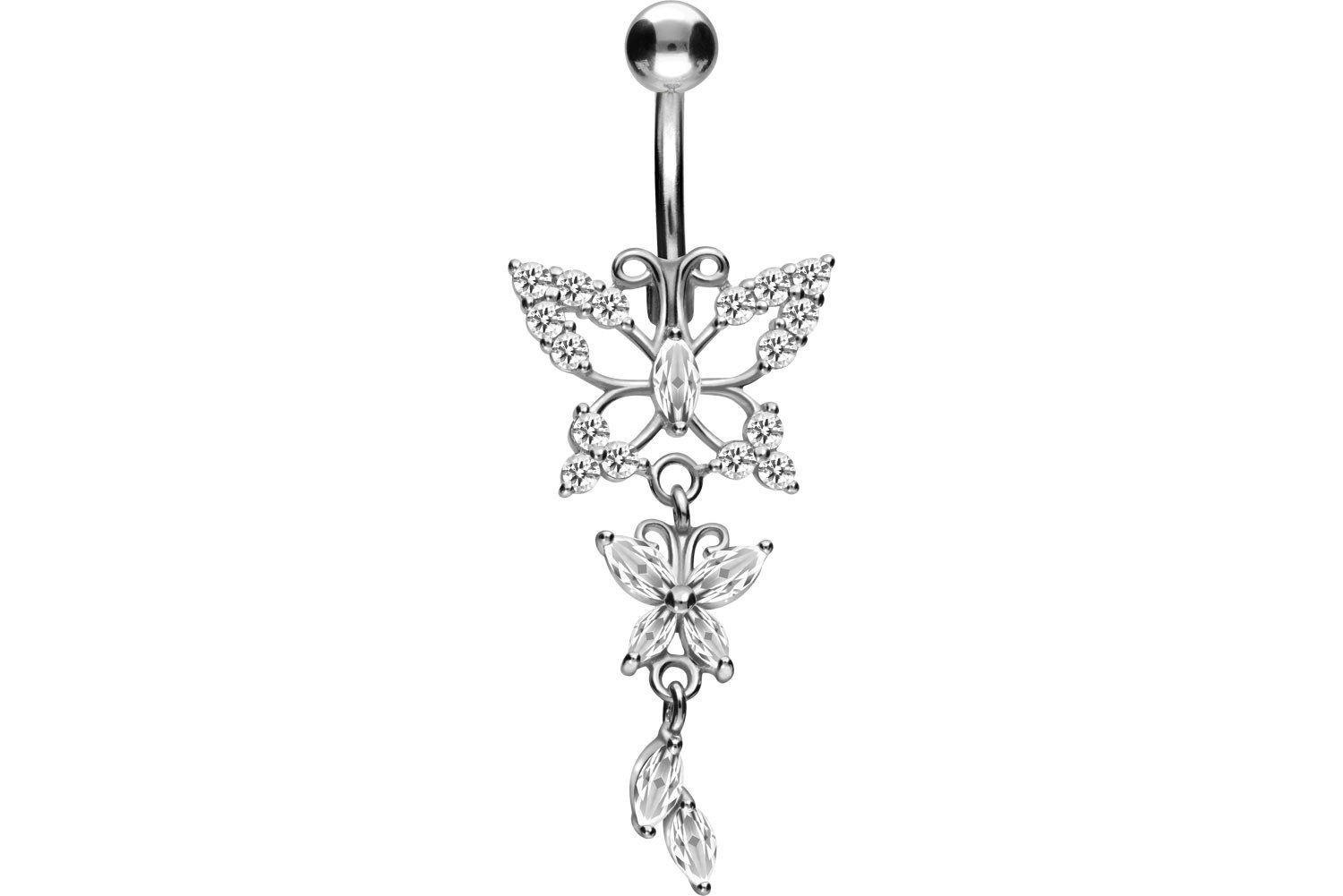 PIERCINGLINE Bauchnabelpiercing Titan Bananabell mit 925er Silber-Design SC günstig online kaufen