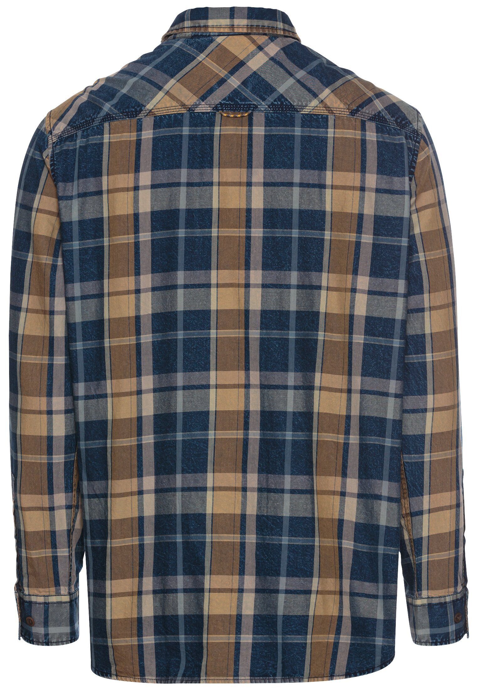 camel active Langarmhemd Flanell Karohemd aus reiner Baumwolle günstig online kaufen