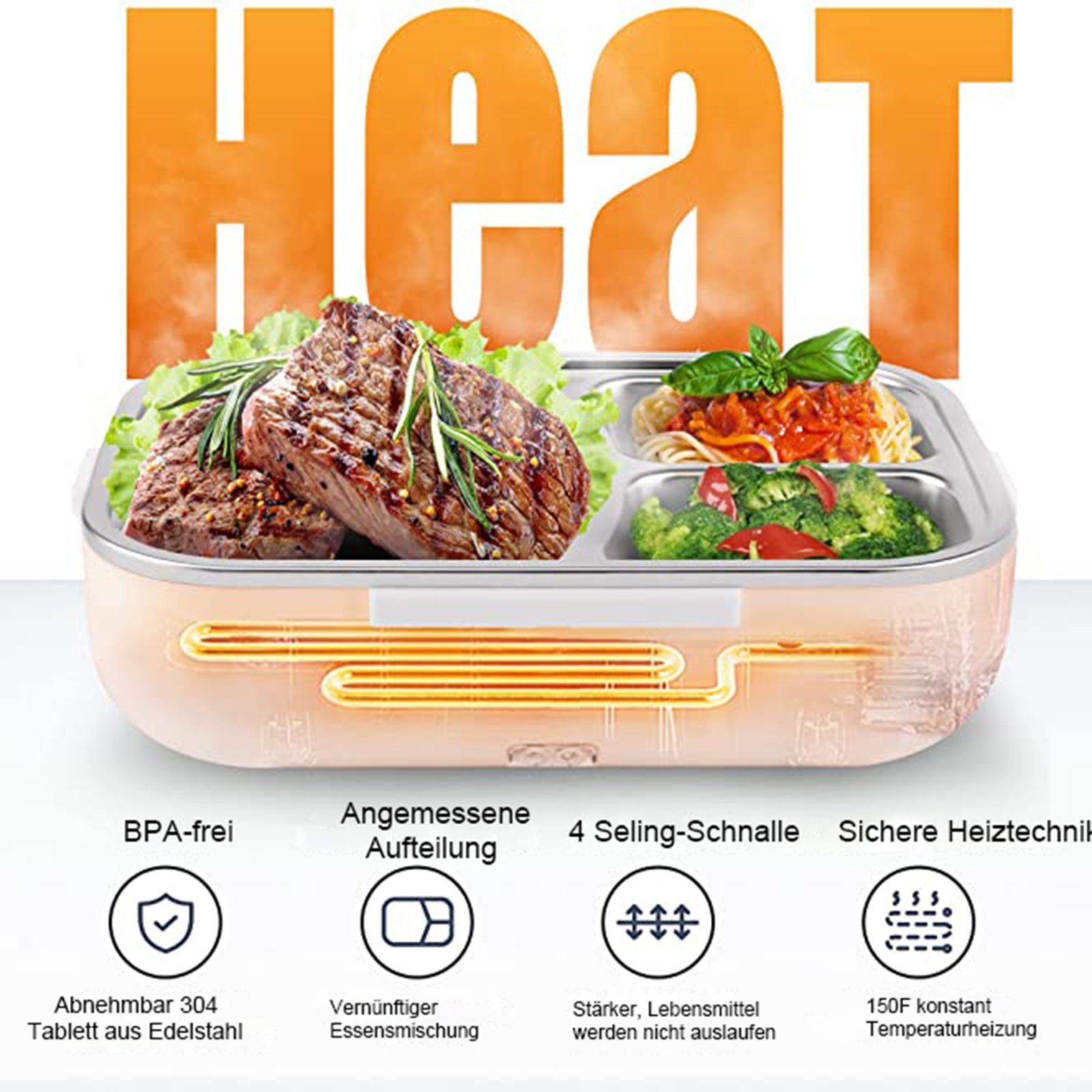 Für Lunchbox Warmhaltebehälter Zuhause Elektrische Lunchbox Elektrische Aoucheni & Auto Tragbarer