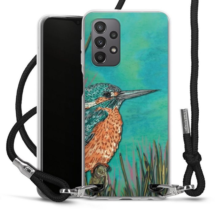DeinDesign Handyhülle Tiere Vogel Malerei Kingfisher Samsung Galaxy A23 5G Handykette Hülle mit Band Case zum Umhängen