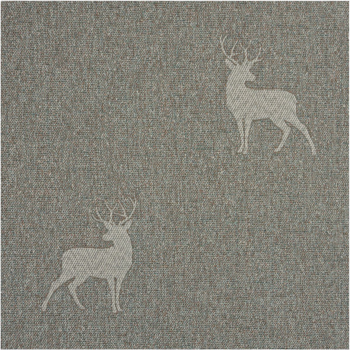 SCHÖNER LEBEN. Tischläufer helle Hirsche beige braun türkis 40x160cm, handmade