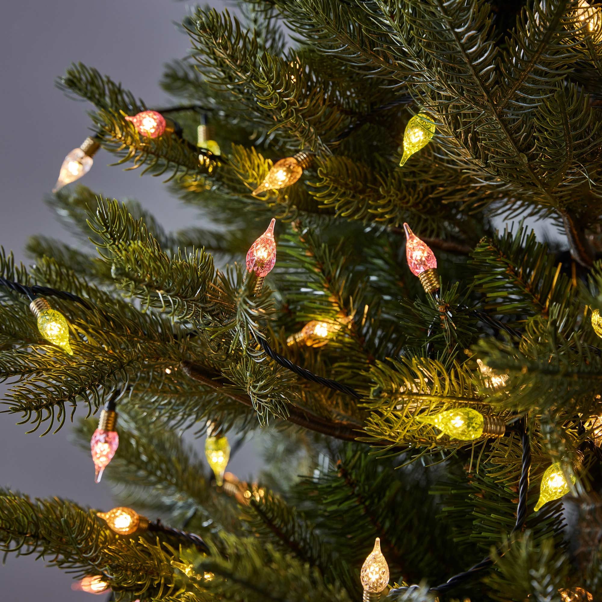 Lights4fun LED-Lichterkette 150er LED C9 Glühbirnen Lichterkette pastell koppelbar