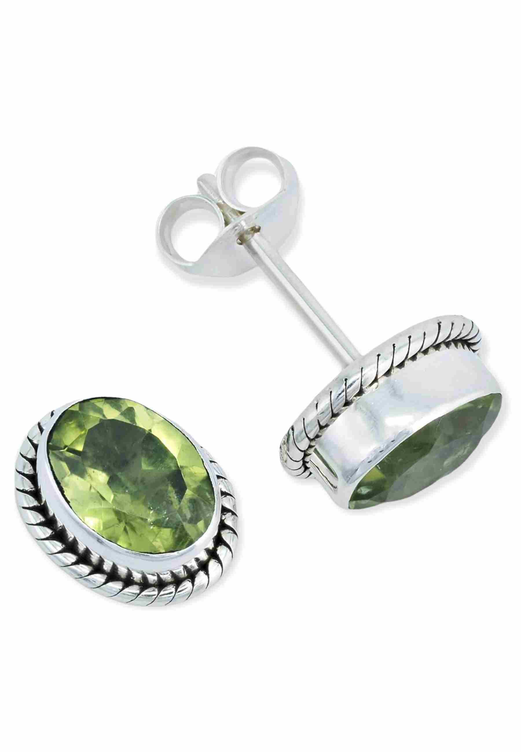 mantraroma Paar Ohrstecker NOHA aus 925 Silber mit Peridot (Paar, Paar Ohrr günstig online kaufen