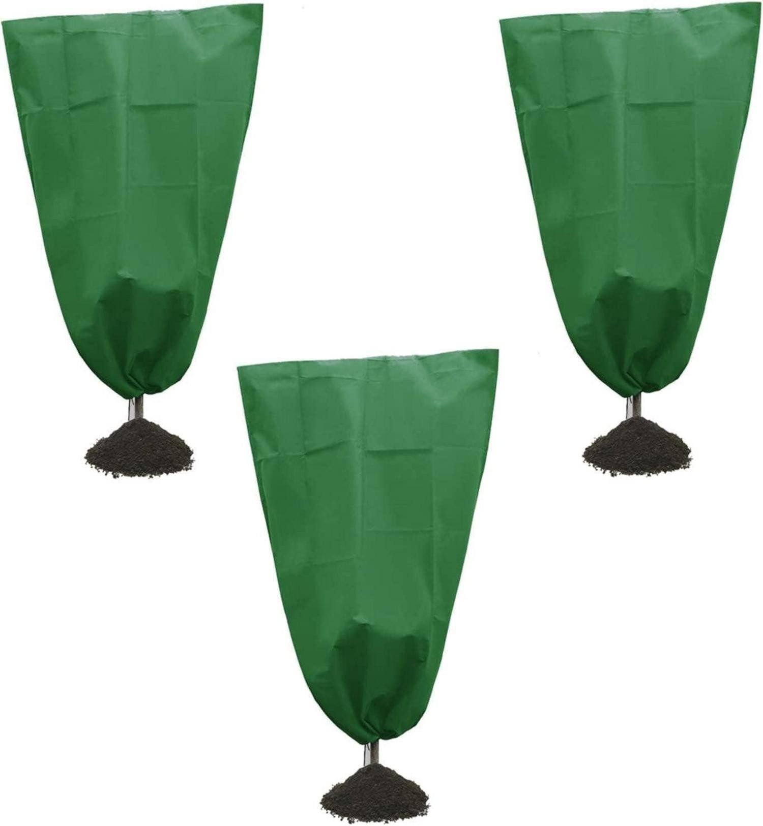 Abdeckhaube Winterschutz Pflanzen 100x80cm Grün Frostschutz Kübelpflanzensack 3er
