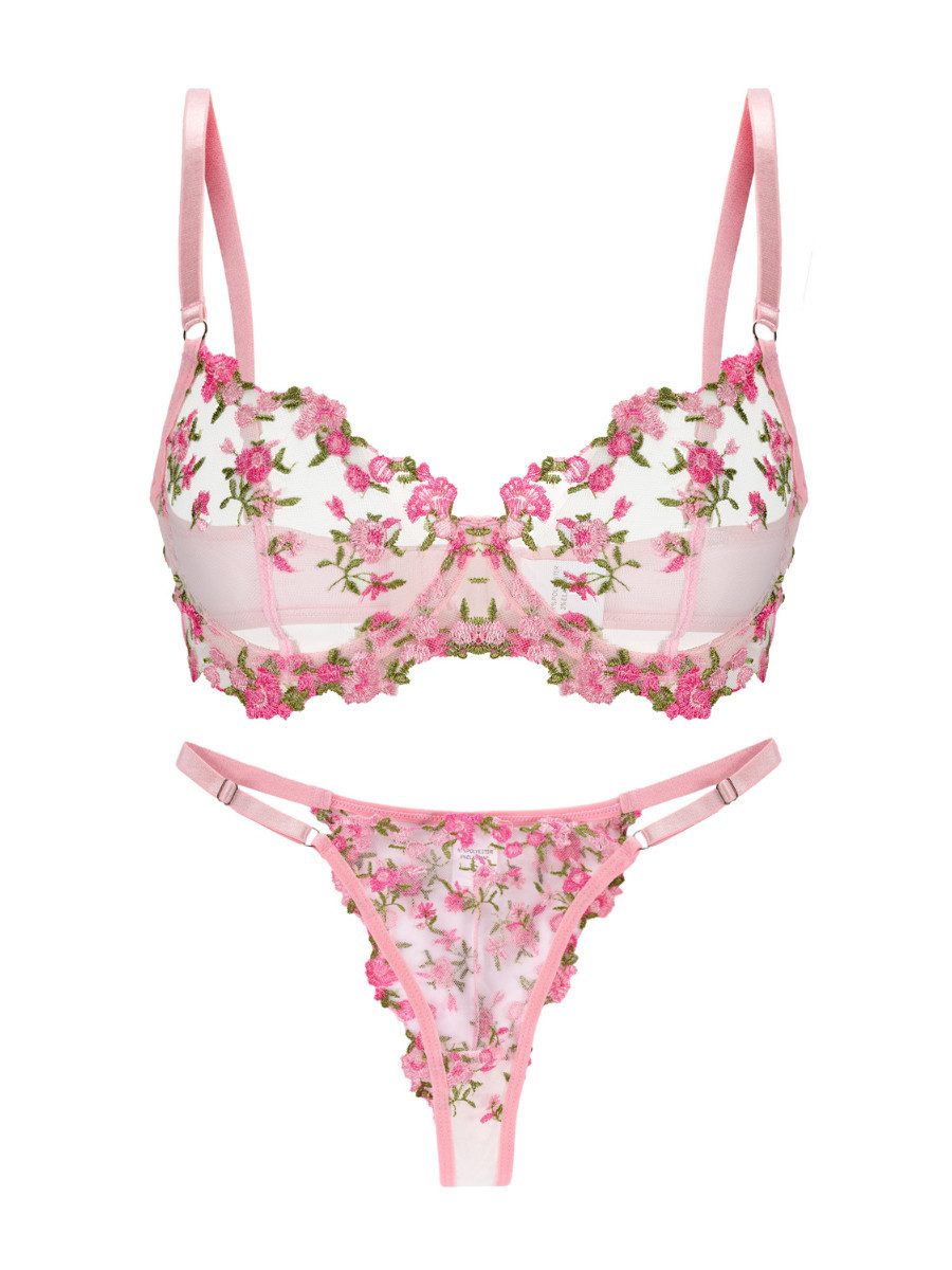 Elegant Love Set: Push-up-BH Dessous-Set für Frauen, Sexy BH-Set (Set, 2-tlg., mit String) Elegantes Lingerie-Set, Unterwäsche - Reizwäsche
