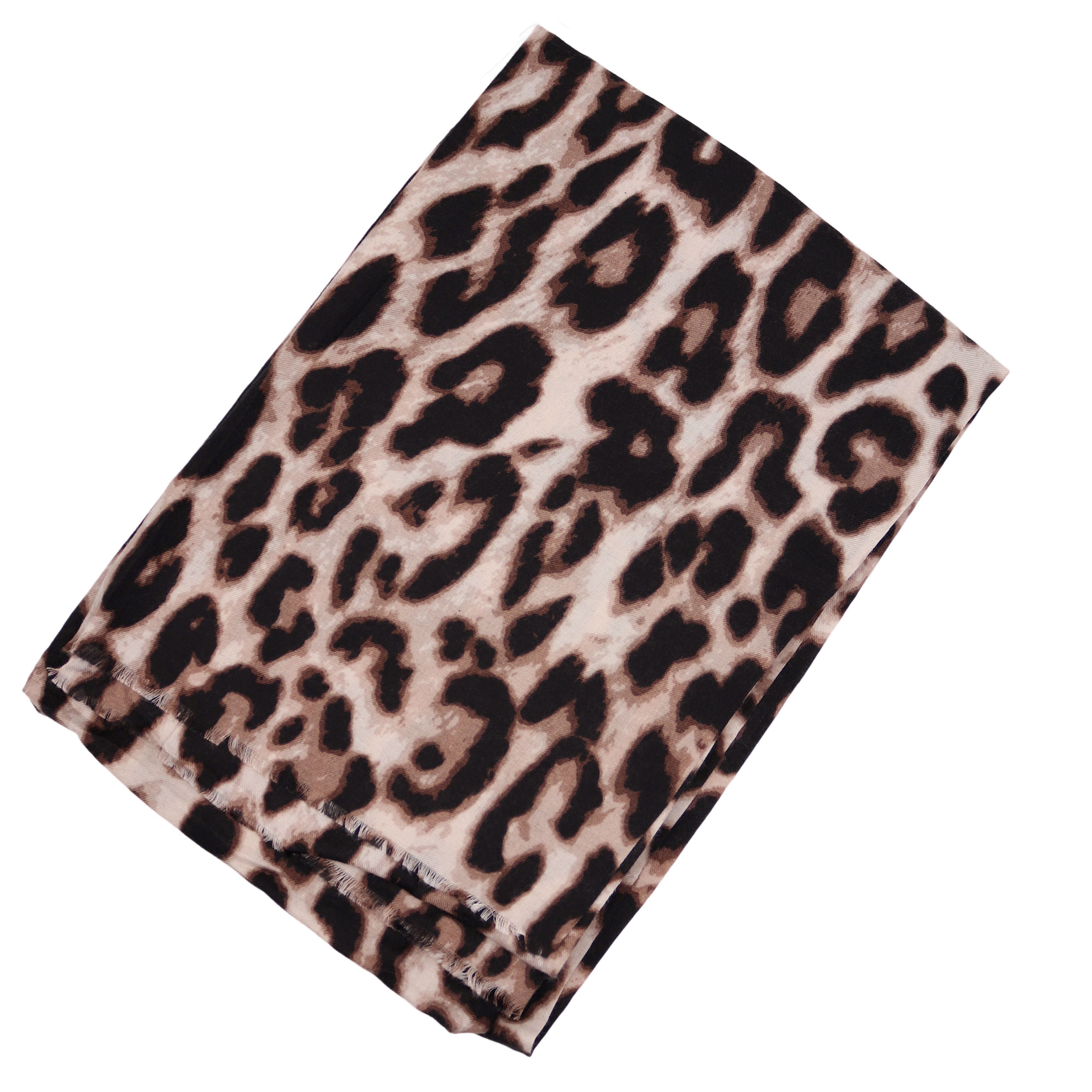 MIRROSI Modeschal weicher und warmer Schal Leo Leopard mit Fransen, 90x180cm, (Neue Kollektion Herbst/ Winter 2025), Paisley Muster Damen Halstuch ideal für Herbst und Winter