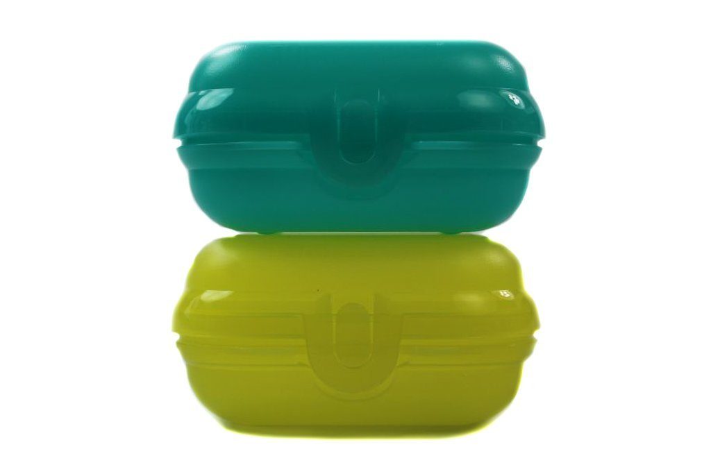 Tupperware Lunchbox »To Go Mini-Twin helltürkis + gelb Gr.1 + SPÜLTUCH«