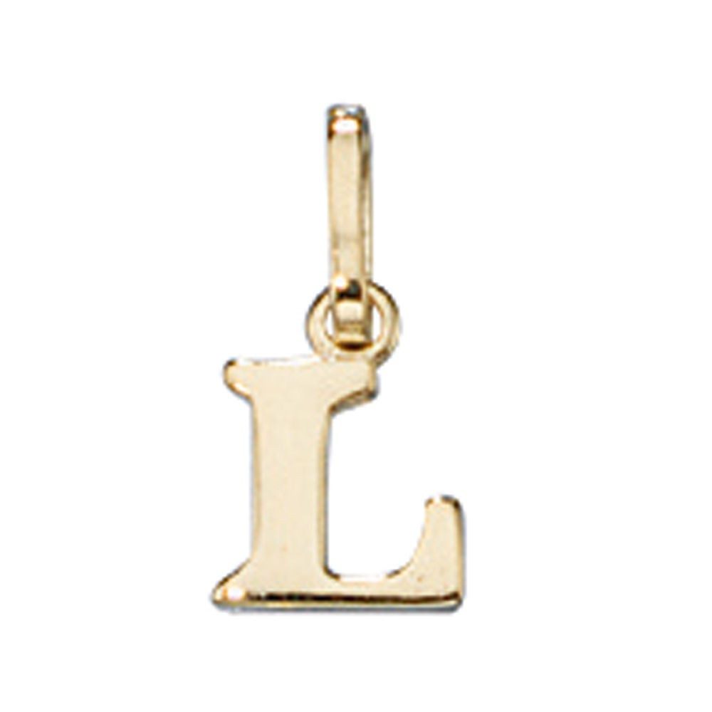 Schmuck Krone Kettenanhänger Anhänger Buchstabe 'L' aus 333 Gold, Gold 333