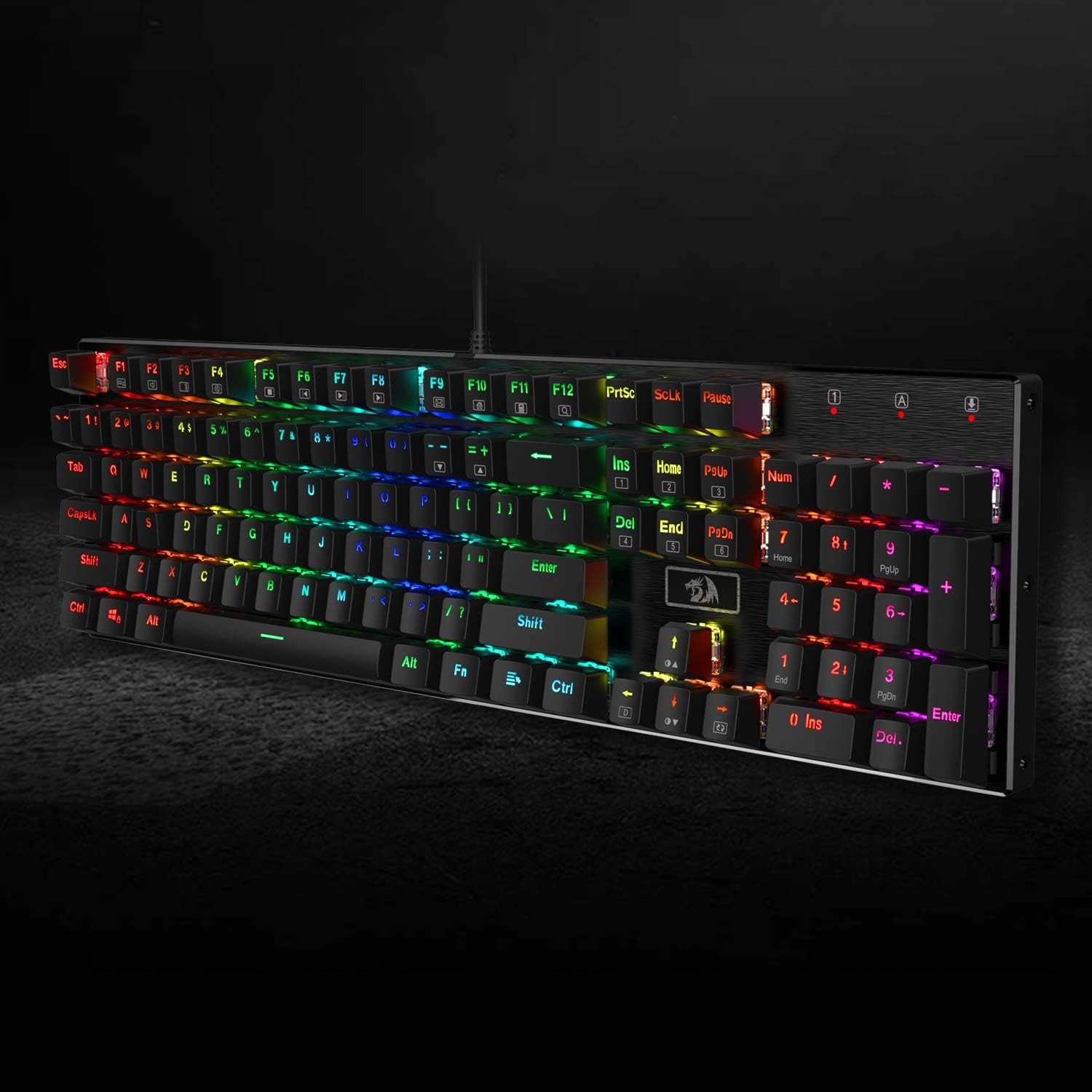 Redragon K556 RGB Mechanische Gaming-Tastatur (kabelgebunden, braune Schalter, Hot-Swap)