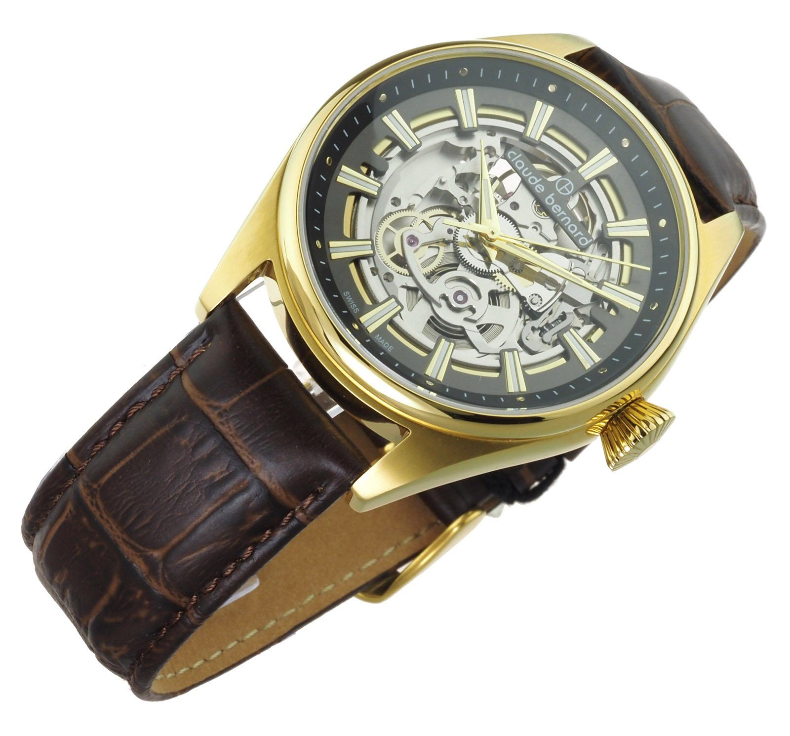 CLAUDE BERNARD Automatikuhr Herren Uhr 85307.37JC.GID Proud Heritage Skeleton Neu