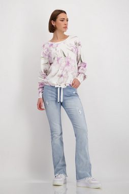 Monari Sweatshirt Pullover lavender rose gemustert