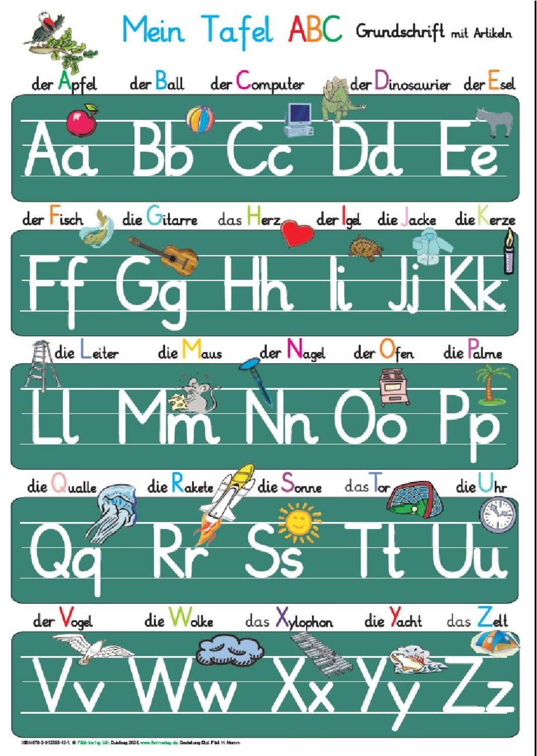 Mein Tafel-ABC in Grundschrift mit Artikeln / Helga Momm