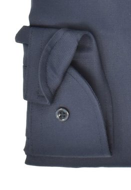 MARVELIS Langarmhemd Businesshemd - Modern Fit - Langarm - Einfarbig - Marine
