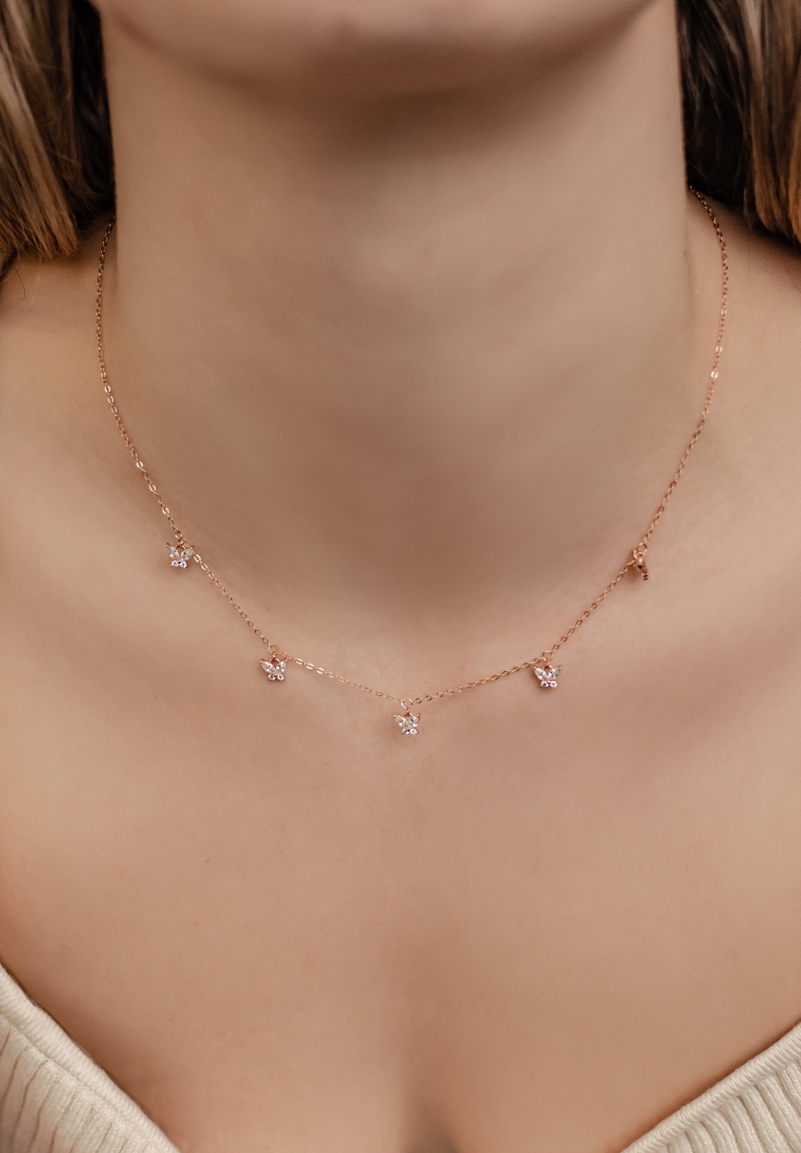 Hey Happiness Kette mit Anhänger Schmetterling Kristall, Kette Silber 925 D günstig online kaufen