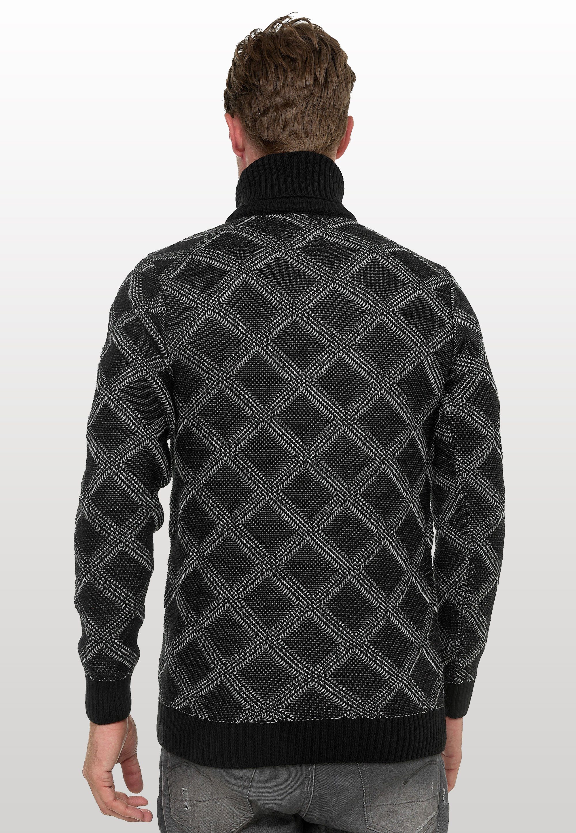 Rusty Neal Rollkragenpullover mit stylischem Karo-Muster