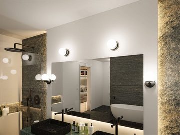 Paulmann LED Wandleuchte Selection Bathroom Gove IP44 5W 3000K Satin, Glas/Metall, LED fest integriert, Warmweiß