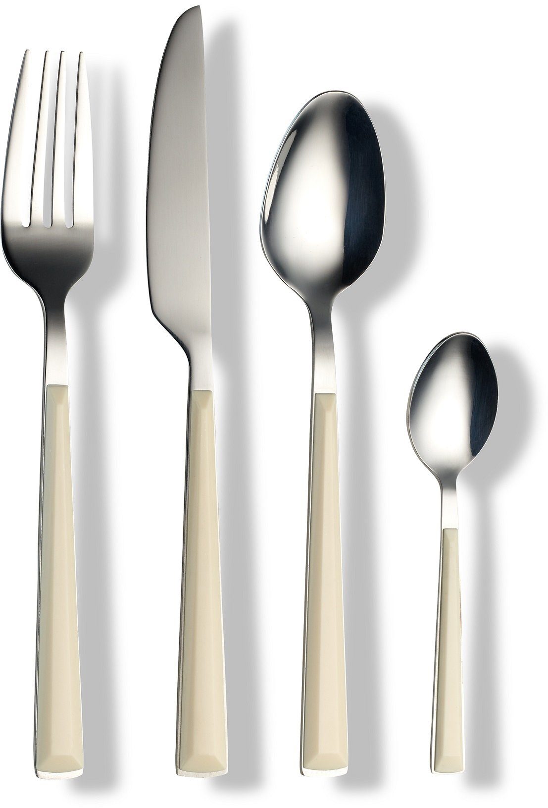 ECHTWERK Besteck-Set Basic (24-tlg), 6 Personen, Edelstahl 18/0, Camping/Picknickbesteck, Kunststoffgriffe