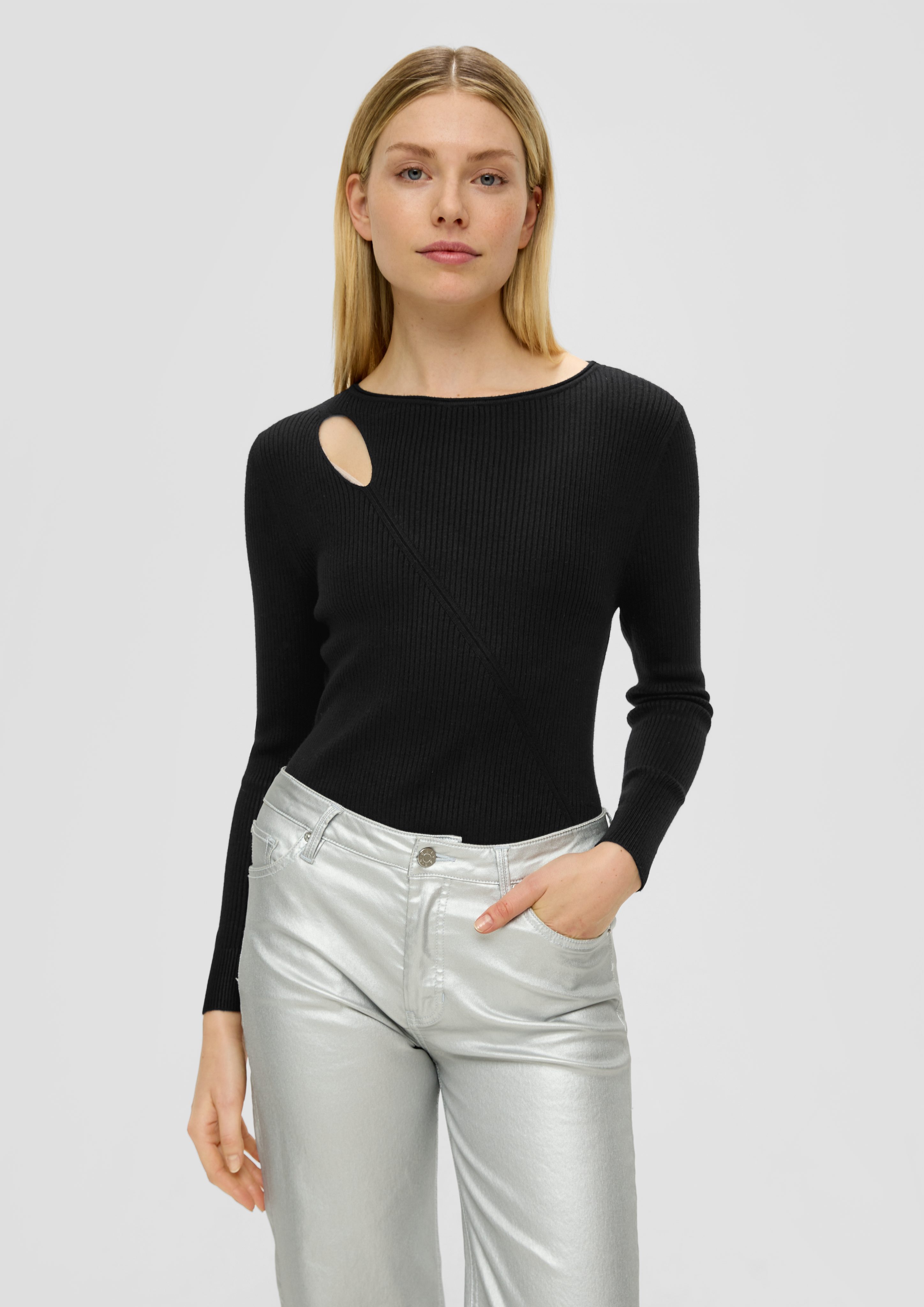 s.Oliver Strickpullover Strickpullover aus Viskosestretch Cut günstig online kaufen