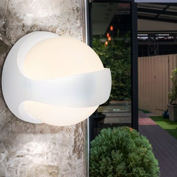 Globo LED Dekolicht, LED-Leuchtmittel fest verbaut, Warmweiß, Wandleuchte Up Down Außenlampe LED Fassadenleuchte weiß Balkonleuchte