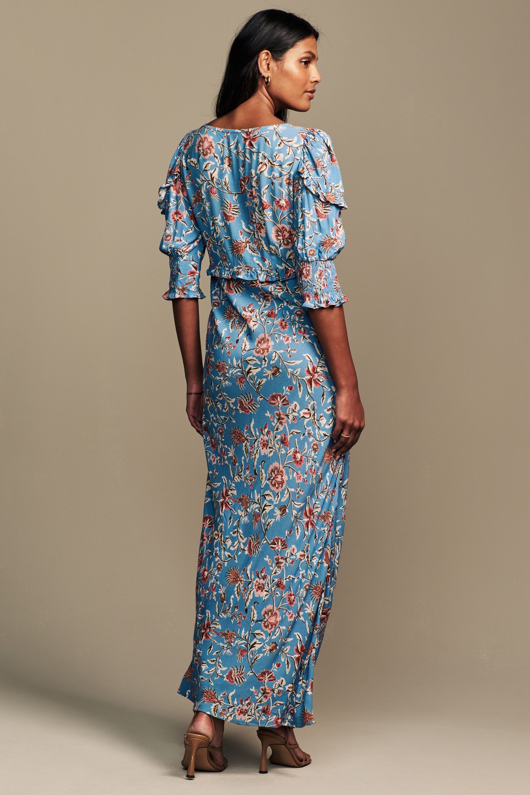 LAURA ASHLEY Midikleid Laura Ashley Derwent Midaxi-Kleid mit Blumen-Print ( günstig online kaufen