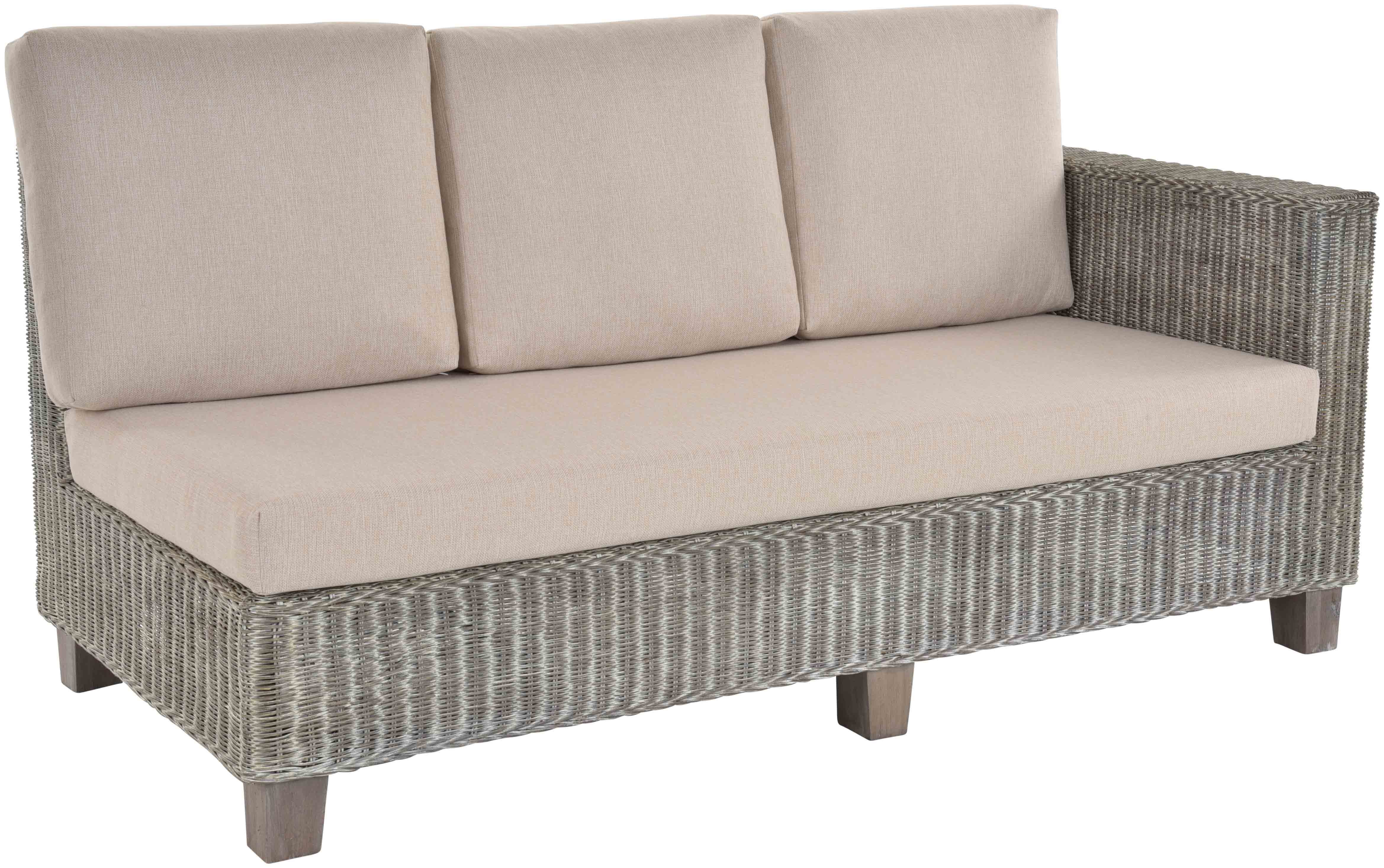 Krines Home Chaiselongue Moderne Recamiere Vermont Rattanliege Chaiselongue Lounge Liege Sofa, mit einer Armlehne, mit Polster