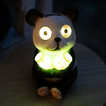 etc-shop LED Dekofigur, LED-Leuchtmittel fest verbaut, Kaltweiß, Warmweiß, LED Außen Deko Leuchte Solar Panda Garten Beleuchtung Terrassen Balkon