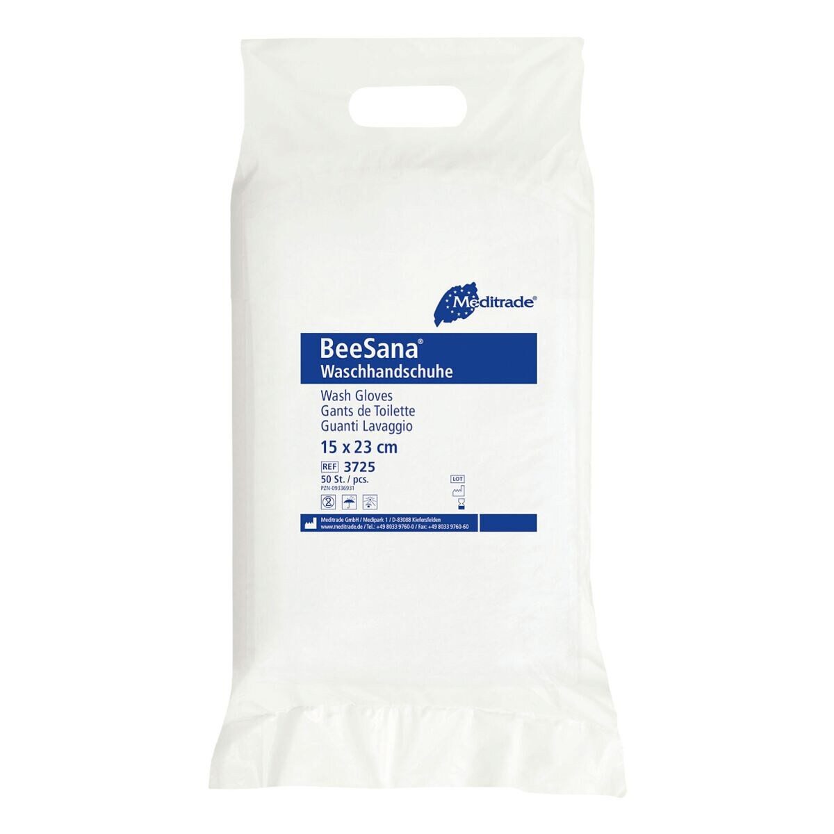 MediTrade Reinigungshandschuh BeeSana® (50-St) Waschhandschuh Molton, 50 St günstig online kaufen