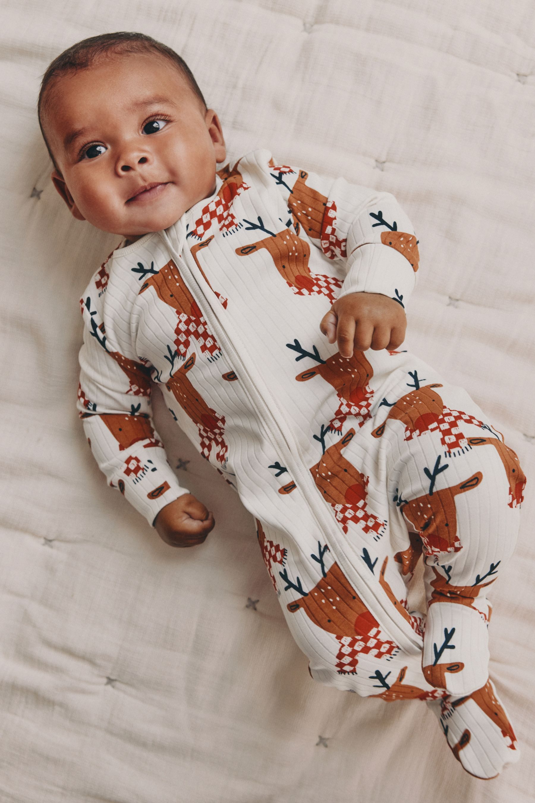 Next Schlafoverall Baby-Weihnachtsschlafanzug mit Rentiermotiv (1-tlg)