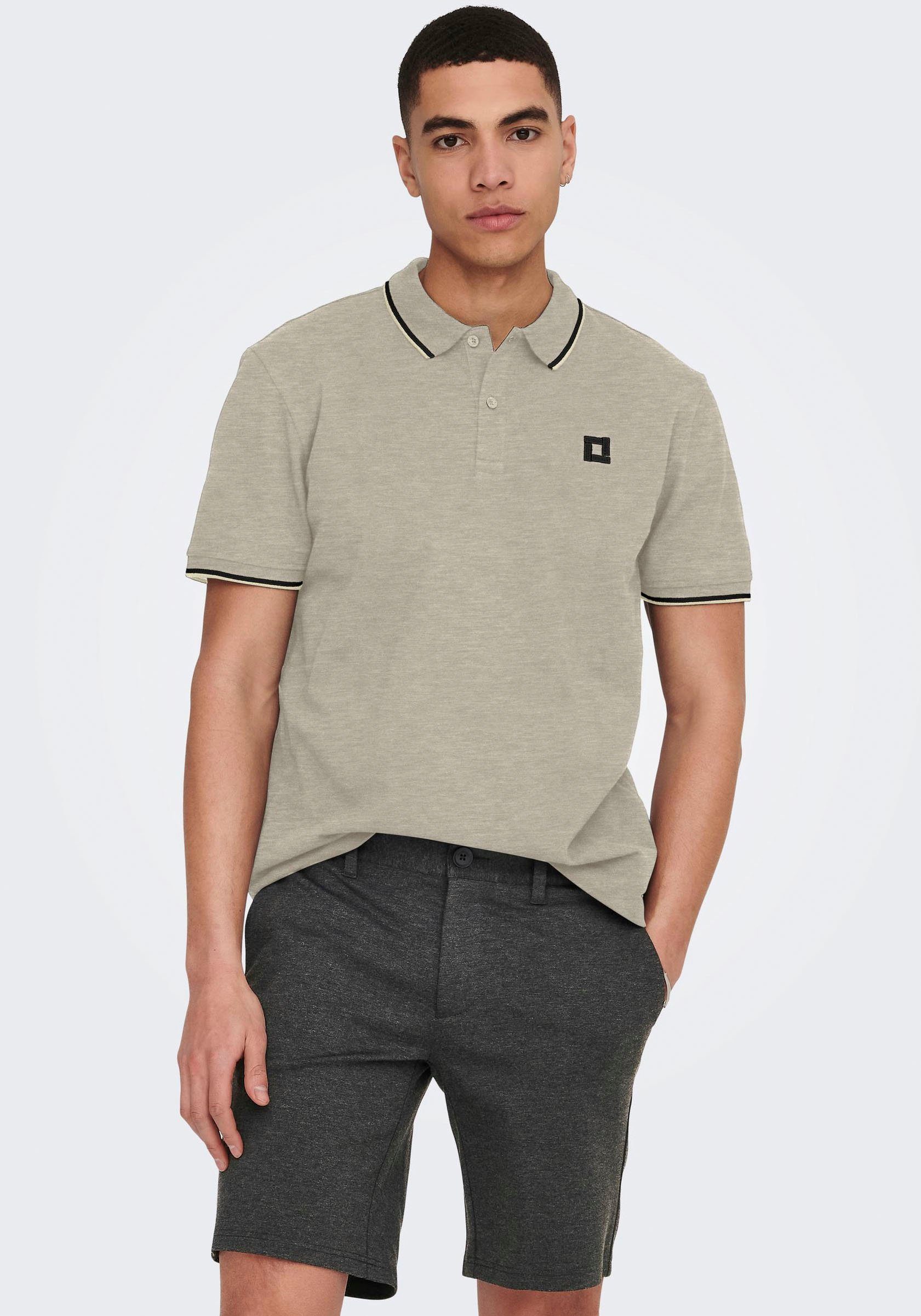 ONLY & SONS Poloshirt ONSFLETCHER SLIM SS POLO NOOS Chinchilla