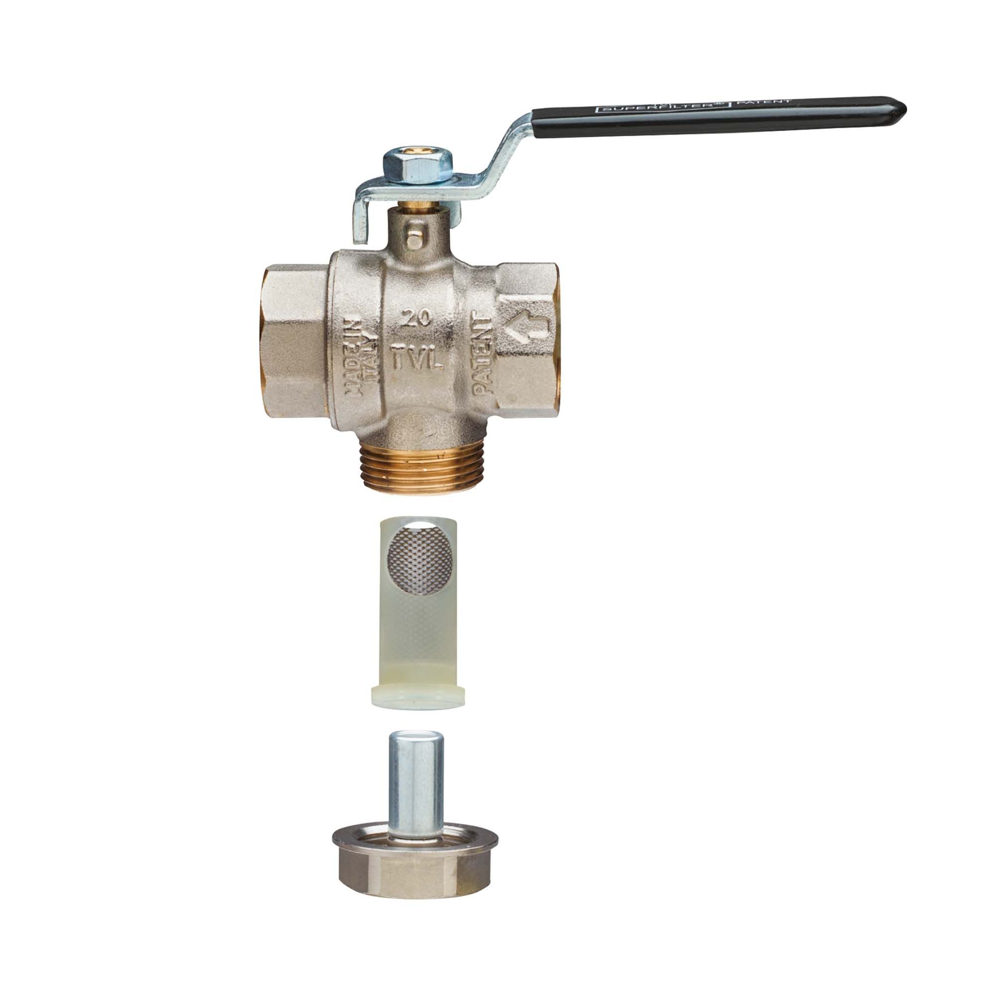 TVL Tecnovielle Kugelhahn Kugelhahn mit Filter und Magnet, beidseitig Innengewinde