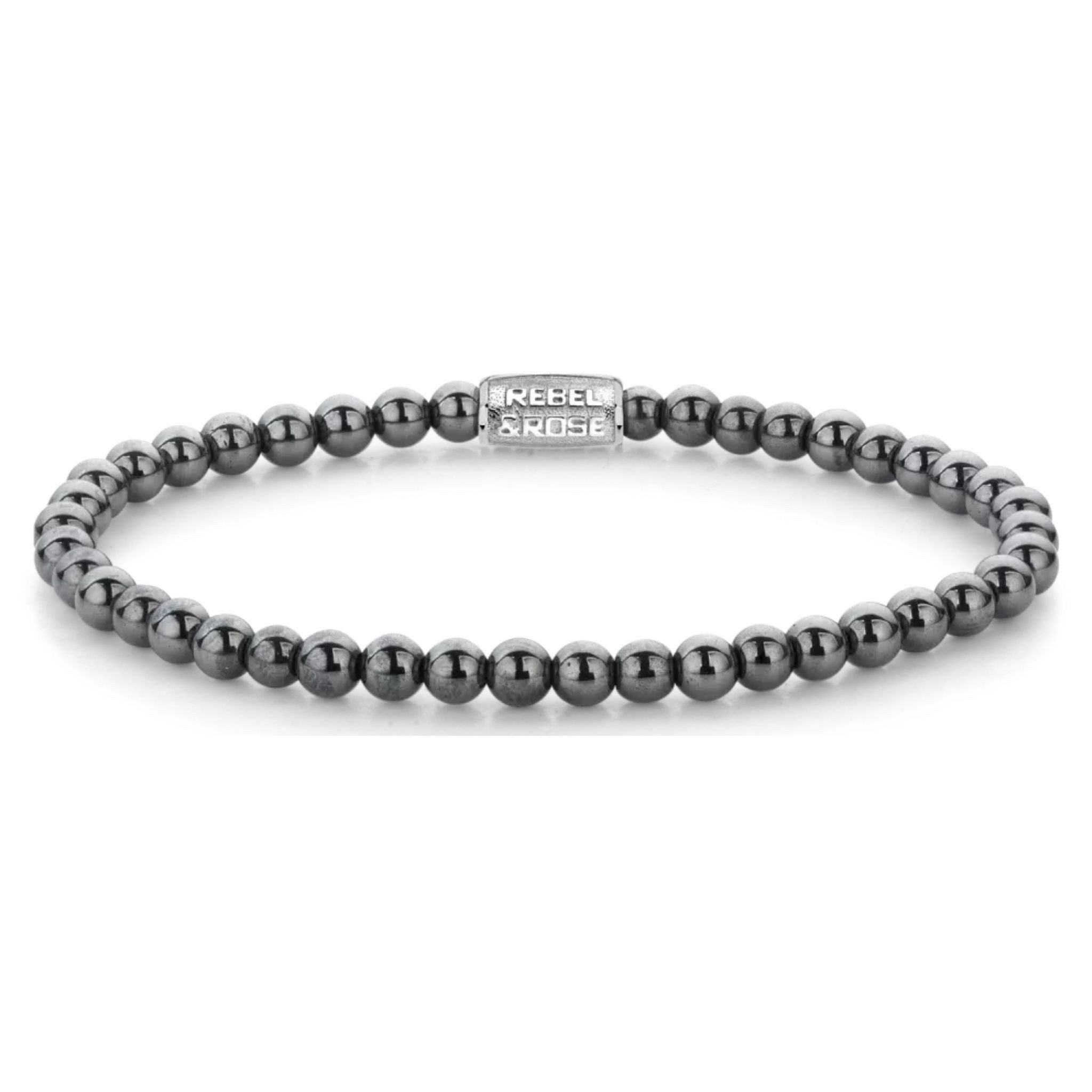 Armband Armband aus 4mm Hämatitedelsteinen mit Edelstahlverschluss