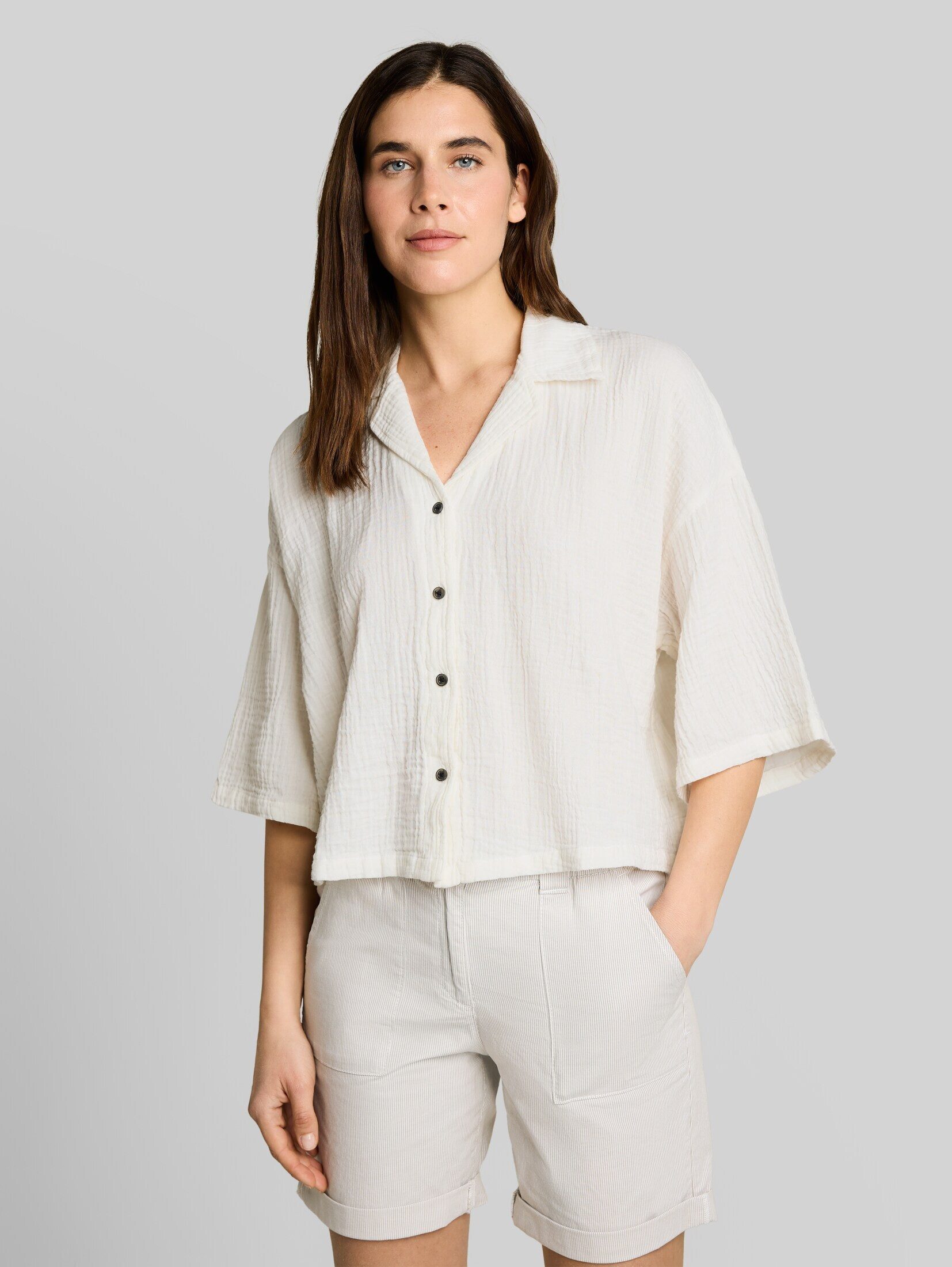 TOM TAILOR Langarmbluse Blusen & Shirts Oversize Musselin Bluse aus Baumwolle