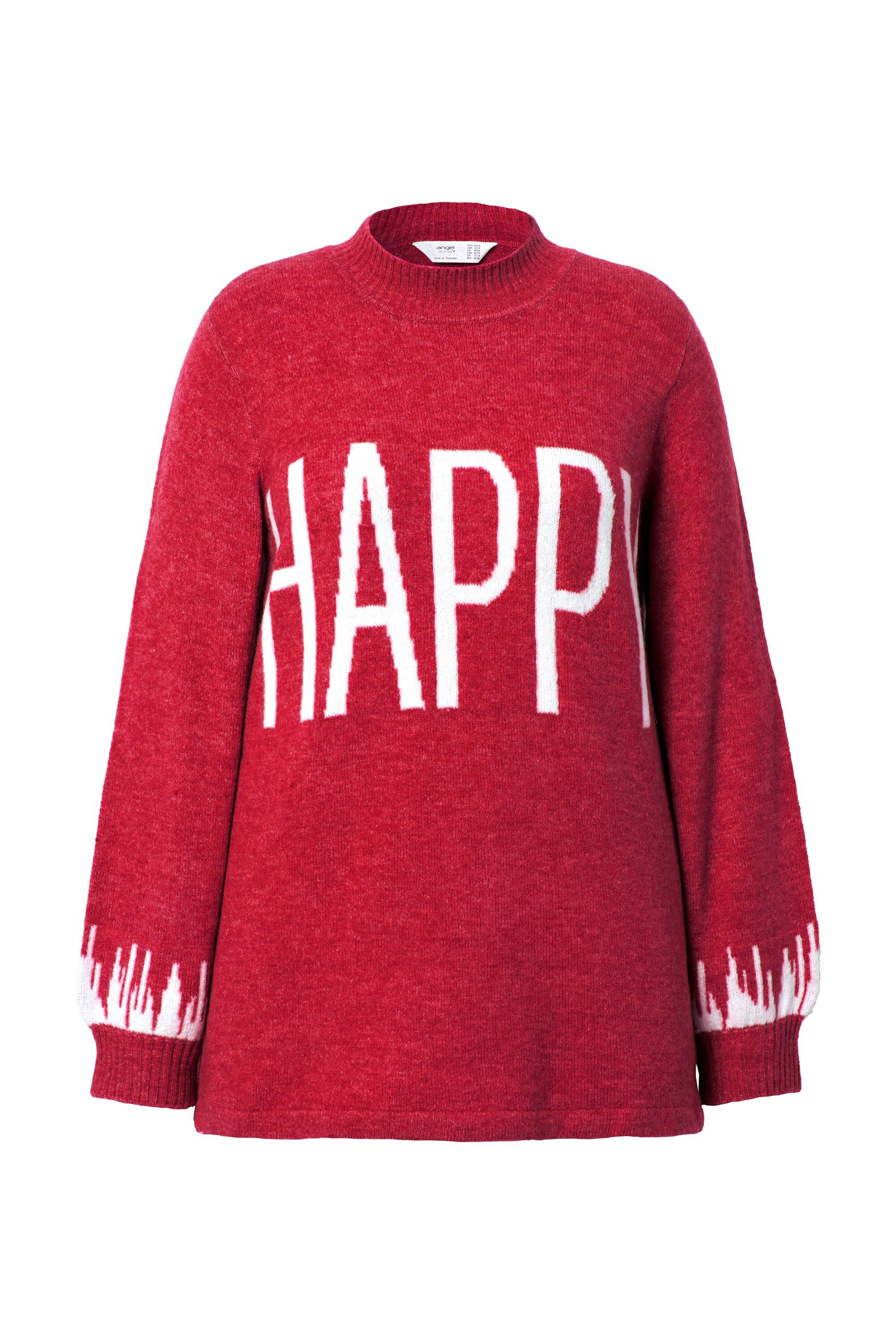 Angel of Style Rollkragenpullover Pullover HAPPY-Statement Ballon-Langarm günstig online kaufen