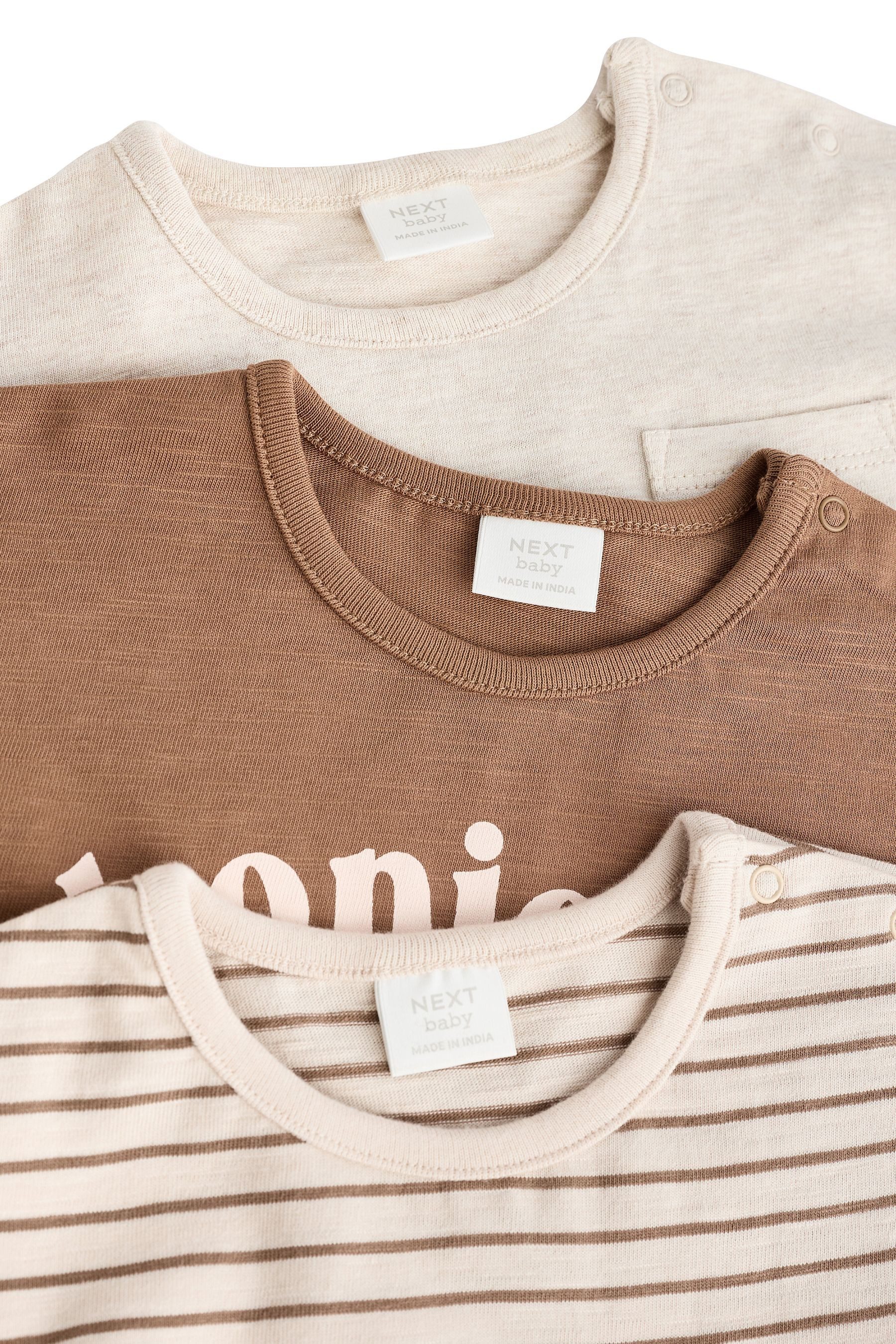 Next long-sleeved shirt Baby long-sleeved shirts made of 100% cotton, 3-pack (3-piece)