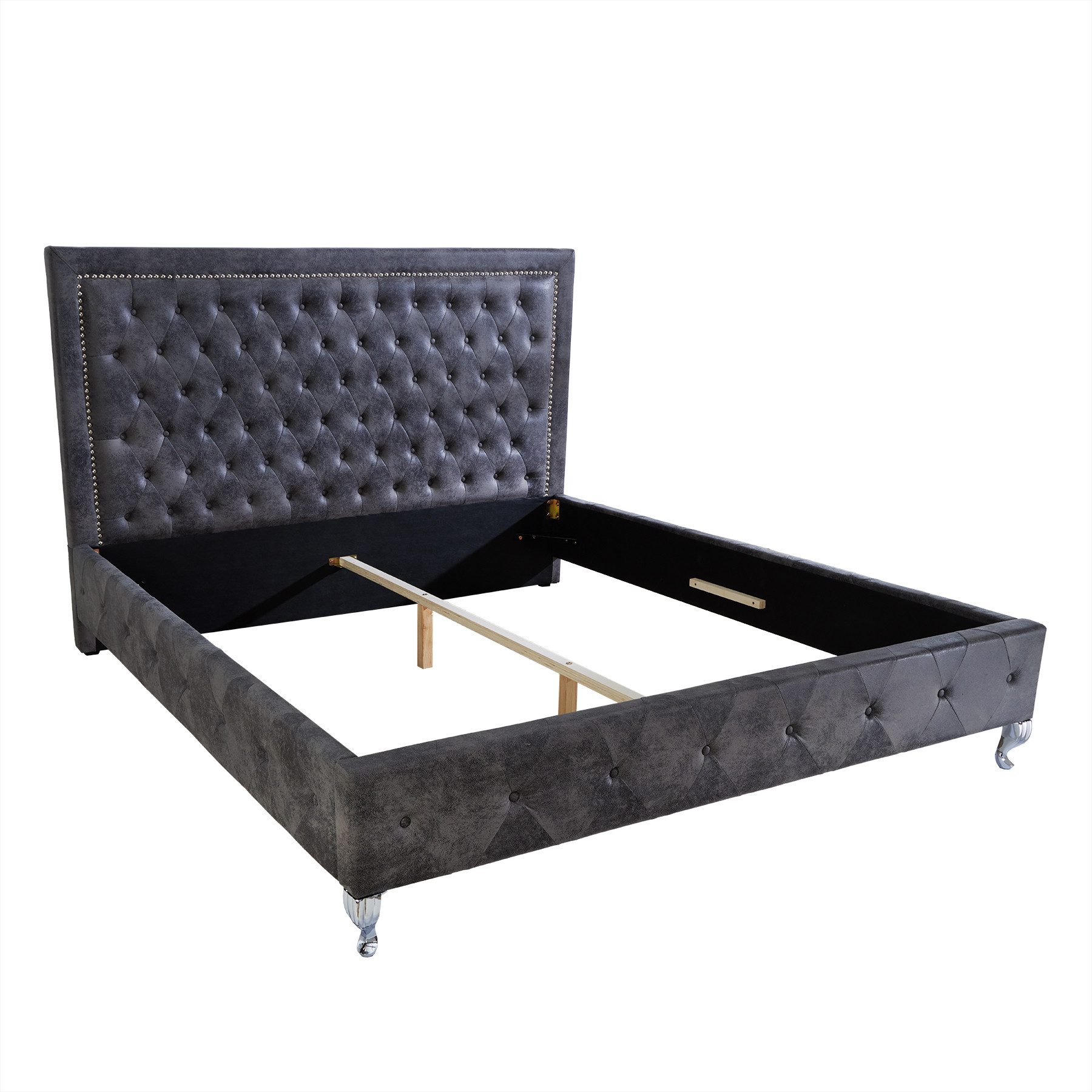 riess-ambiente Bett EXTRAVAGANCIA 180x200cm antik grau, günstig online kaufen
