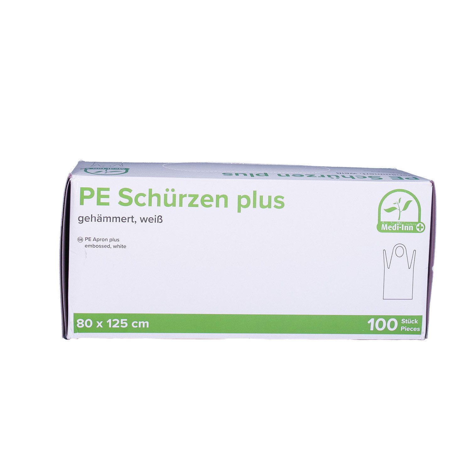 Medi-Inn Kittelschürze Medi-Inn CLASSIC PE-Schürzen PLUS 75 x 125 cm Weiß 100 Stück