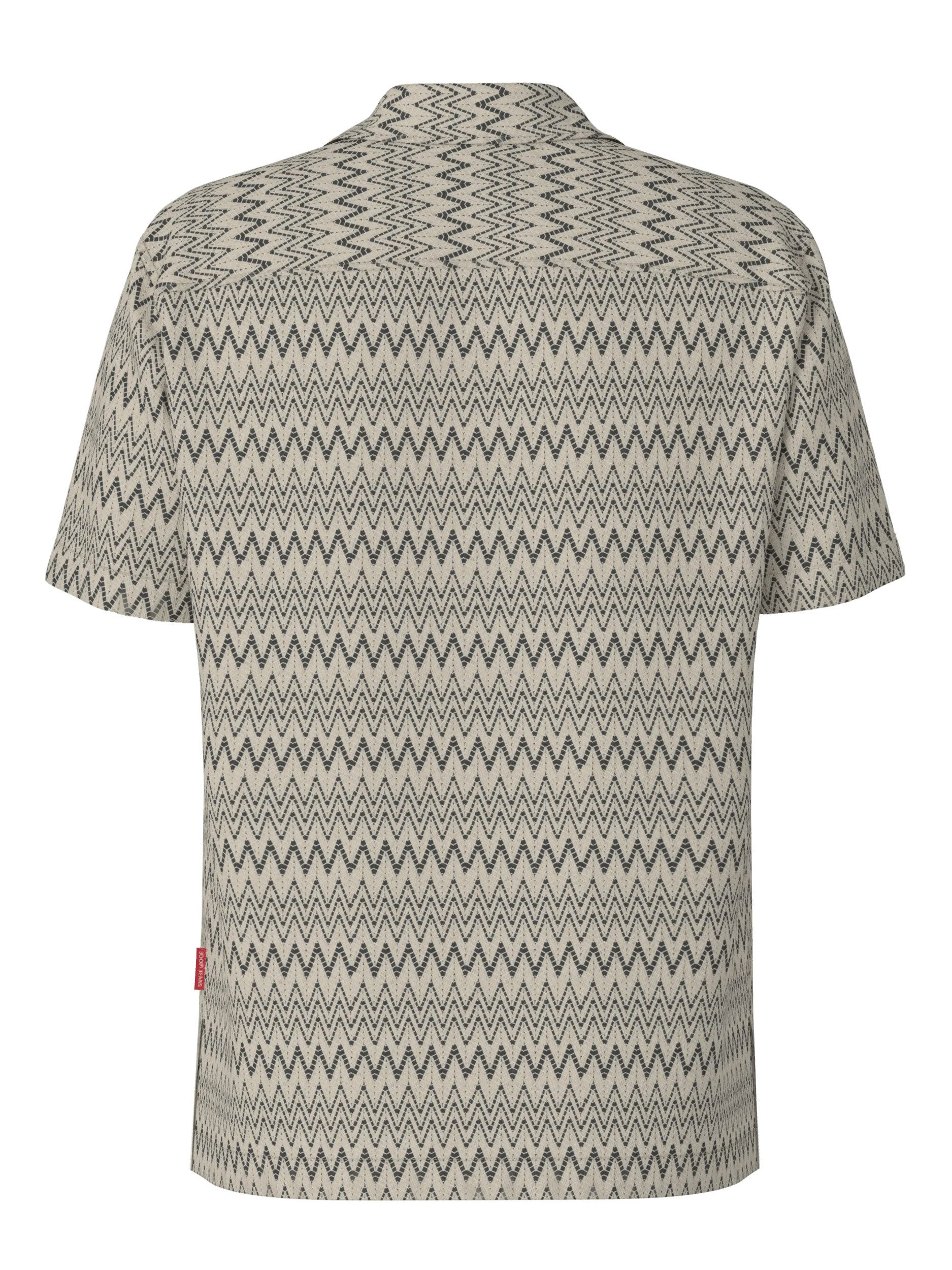 Joop Jeans Kurzarmhemd Hanau mit durchgehendem Zickzack-Muster