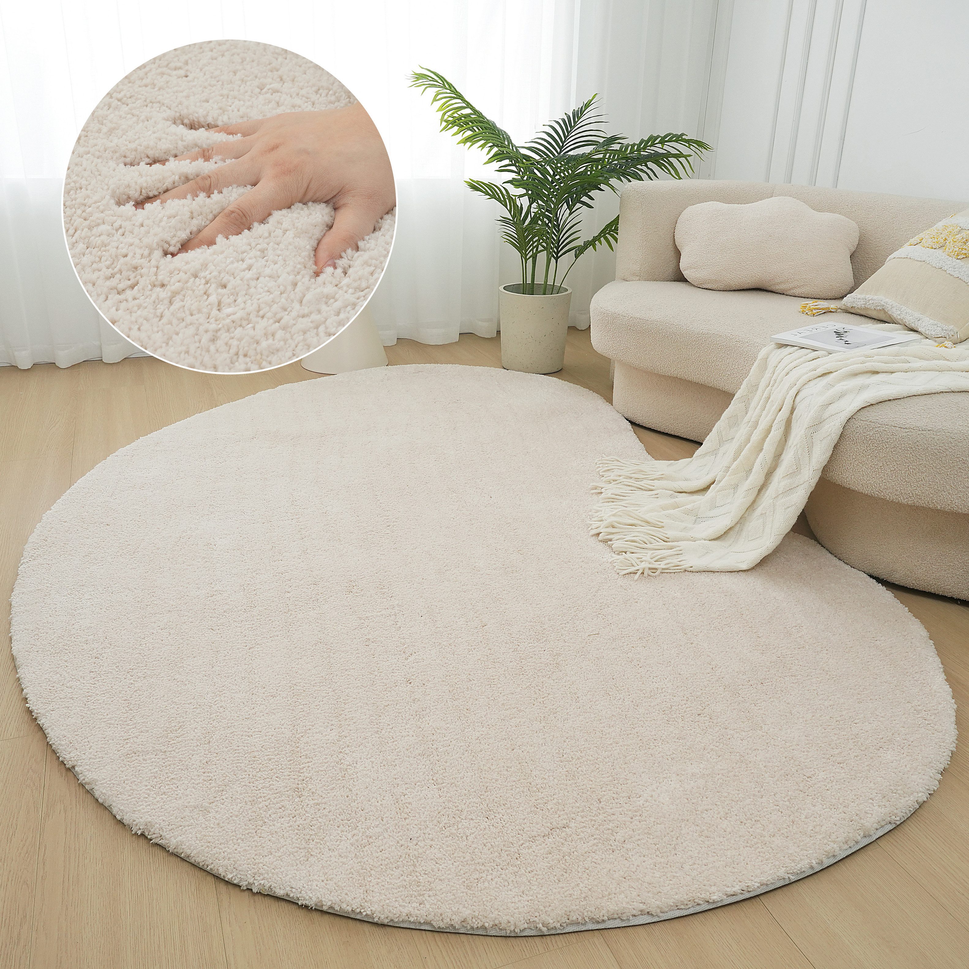 LeGer Home by Lena Gercke Hochflor-Teppich Halrum, einfarbig, besondere For günstig online kaufen