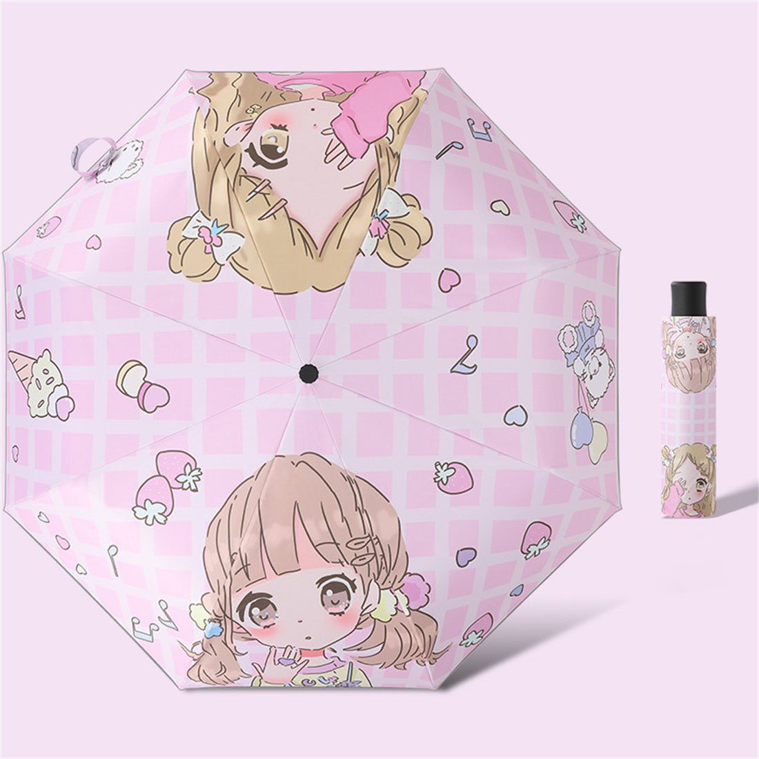 YOOdy~ Taschenregenschirm Regenschirme Regenschirm UV Niedliches Mädchen Regenschirm Im Freien Faltender
