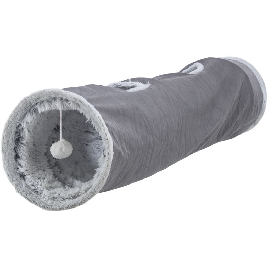 TRIXIE Tiertunnel Spieltunnel Harvey - grau - ø 27 × 116 cm, Kunststoff