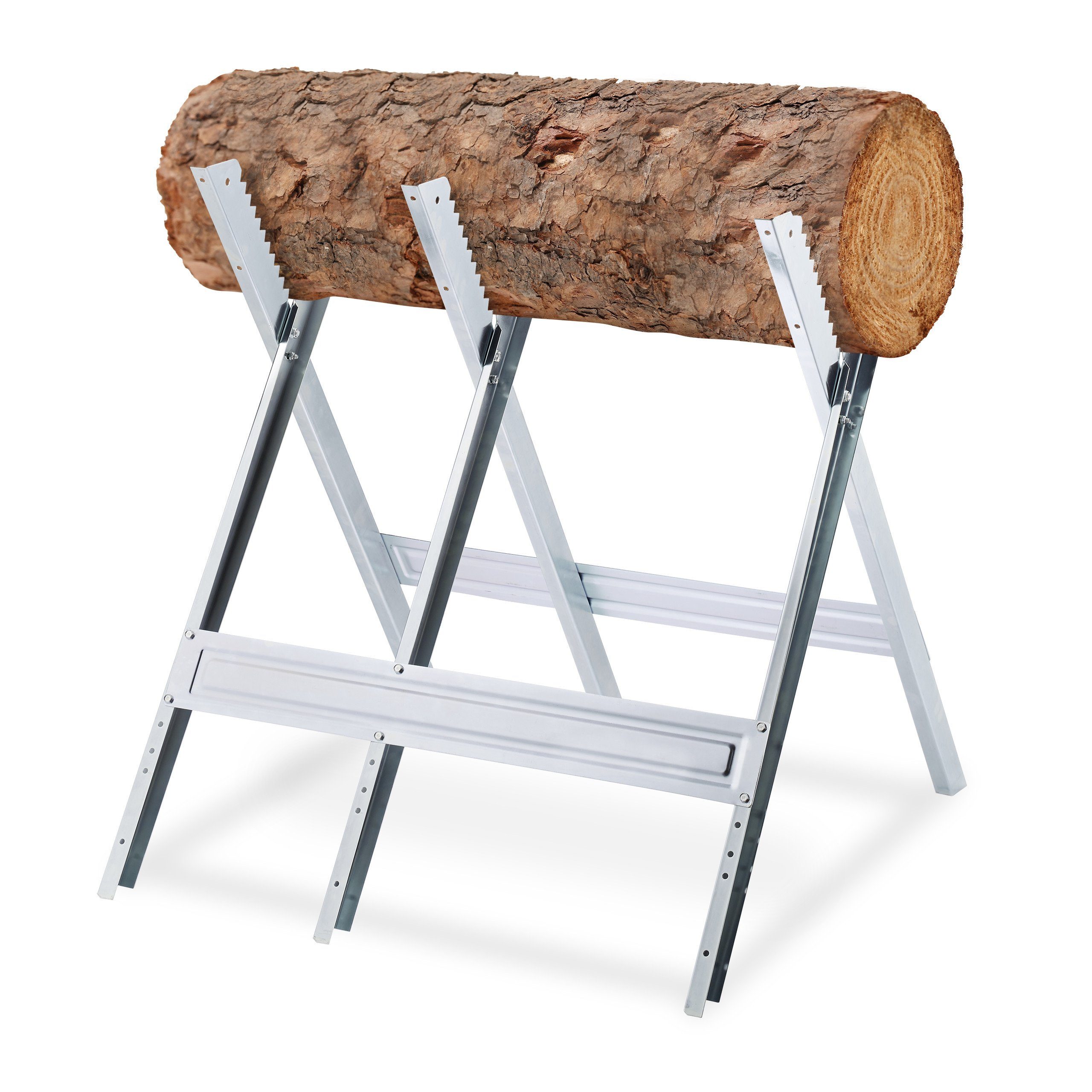 relaxdays Sägebock Sägebock Metall, 150 kg max. Belastbarkeit, (1-St)