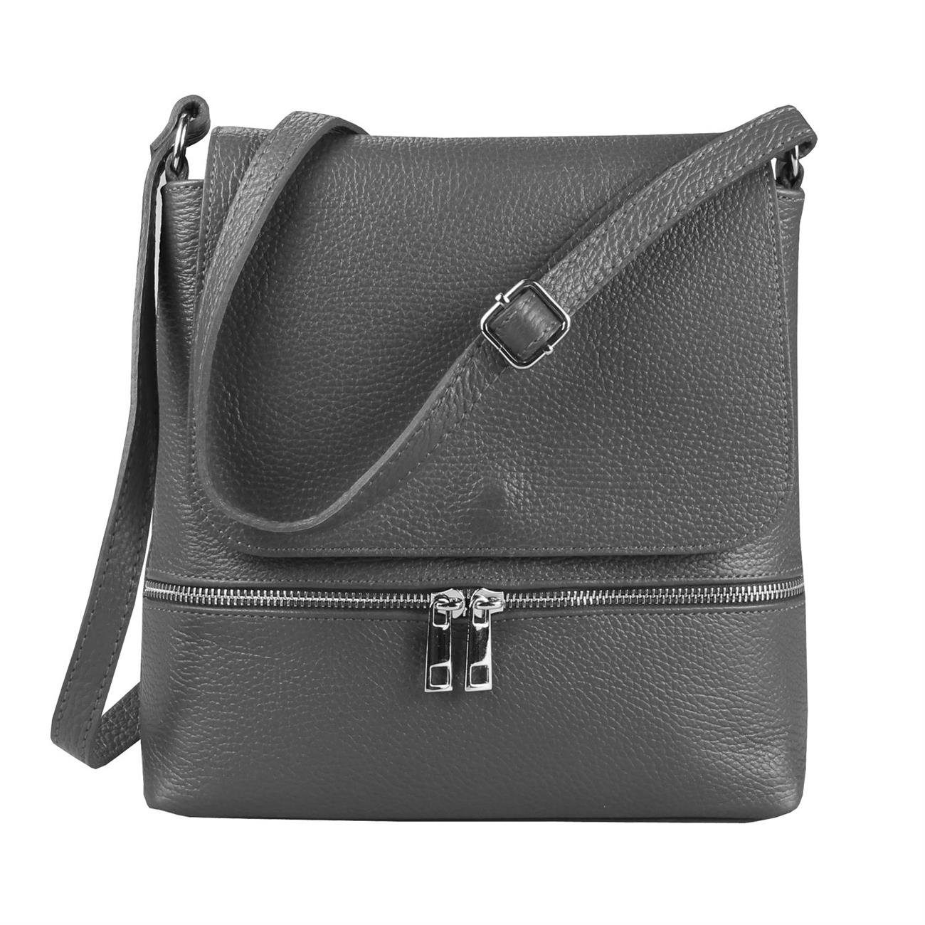 ITALYSHOP24 Schultertasche Made in Italy Damen Leder Tasche Messenger, Handtasche Crossbody Umhängetasche Shopper CrossOver Tablet