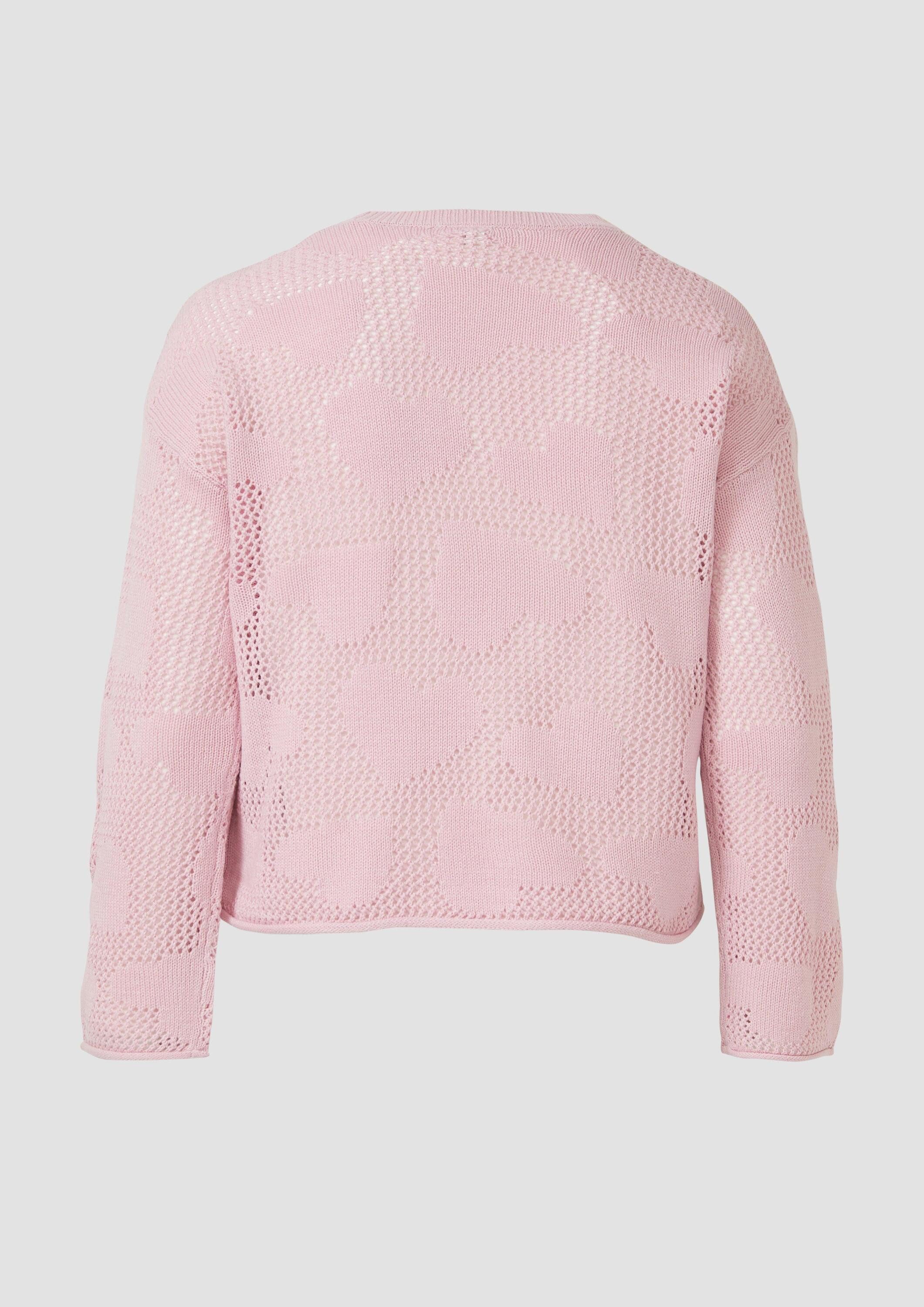 QS Longpullover Strickpullover Transparenter Pullover