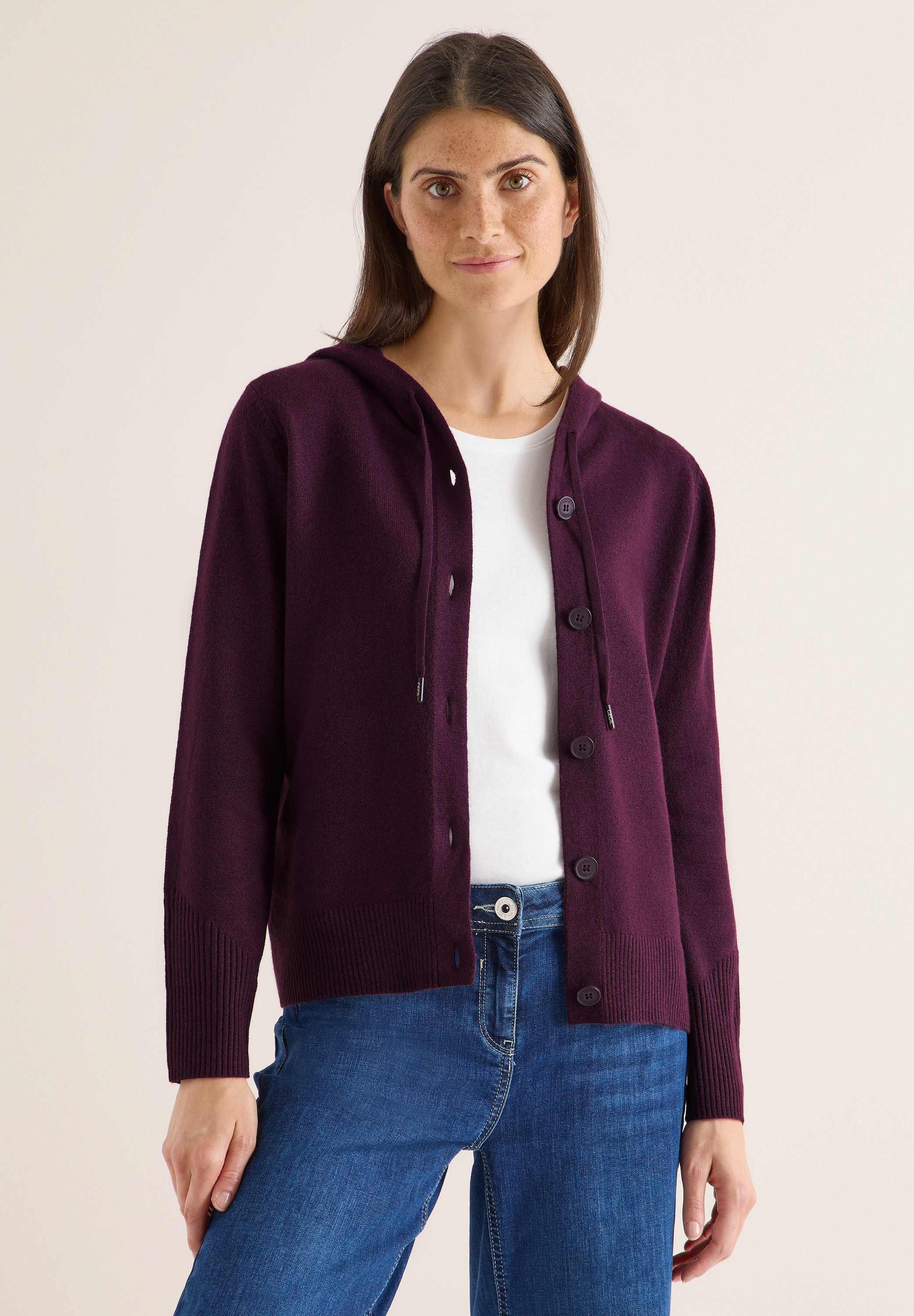 CECIL Cardigan mit Kapuze mit Tunnelzugband günstig online kaufen