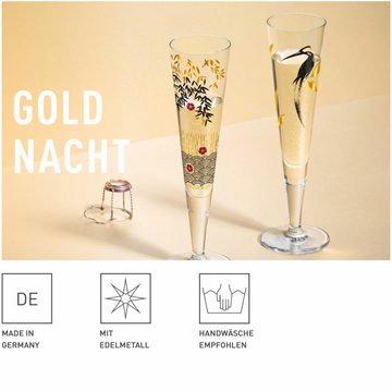 Ritzenhoff Champagnerglas Goldnacht 019, Kristallglas