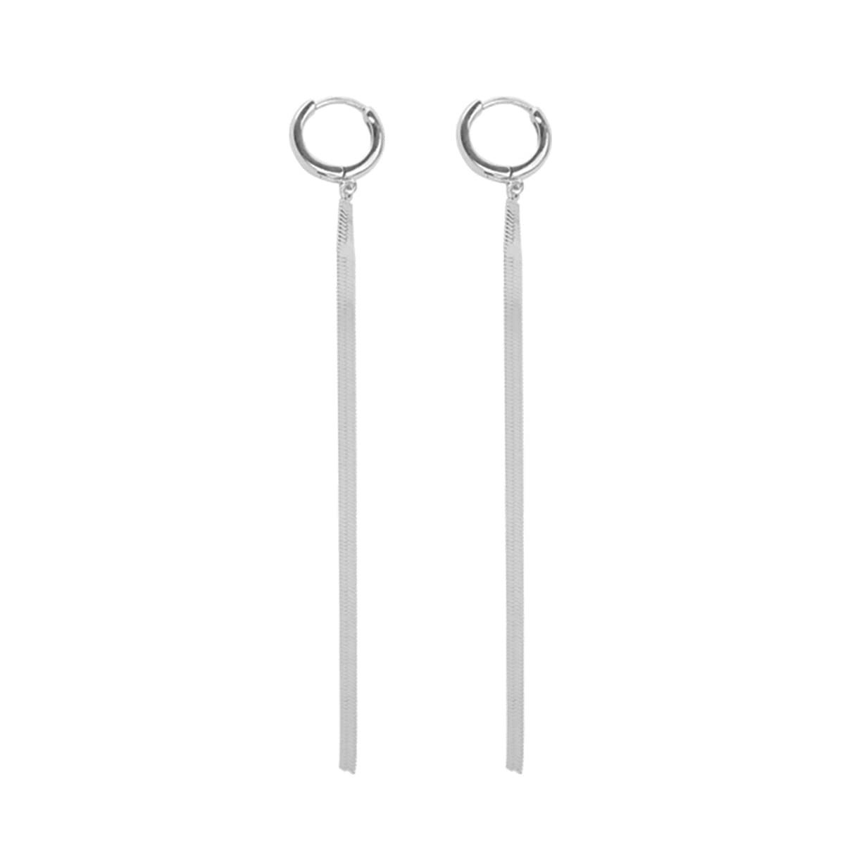 POCHUMIDUU Paar Ohrhänger Funkelnde baumelnde Ohrringe Kette (2-tlg., Baumelnd Hoop Ohrringe Quaste Kette), für Frauen Teenager Mädchen silbrig