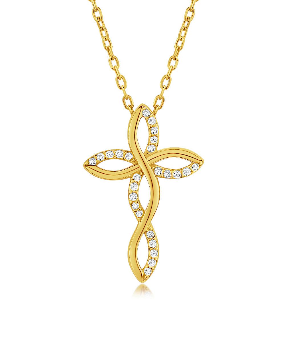 DANIEL CLIFFORD Kreuzkette 'Liora' Damen Halskette Silber 925 vergoldet Kre günstig online kaufen